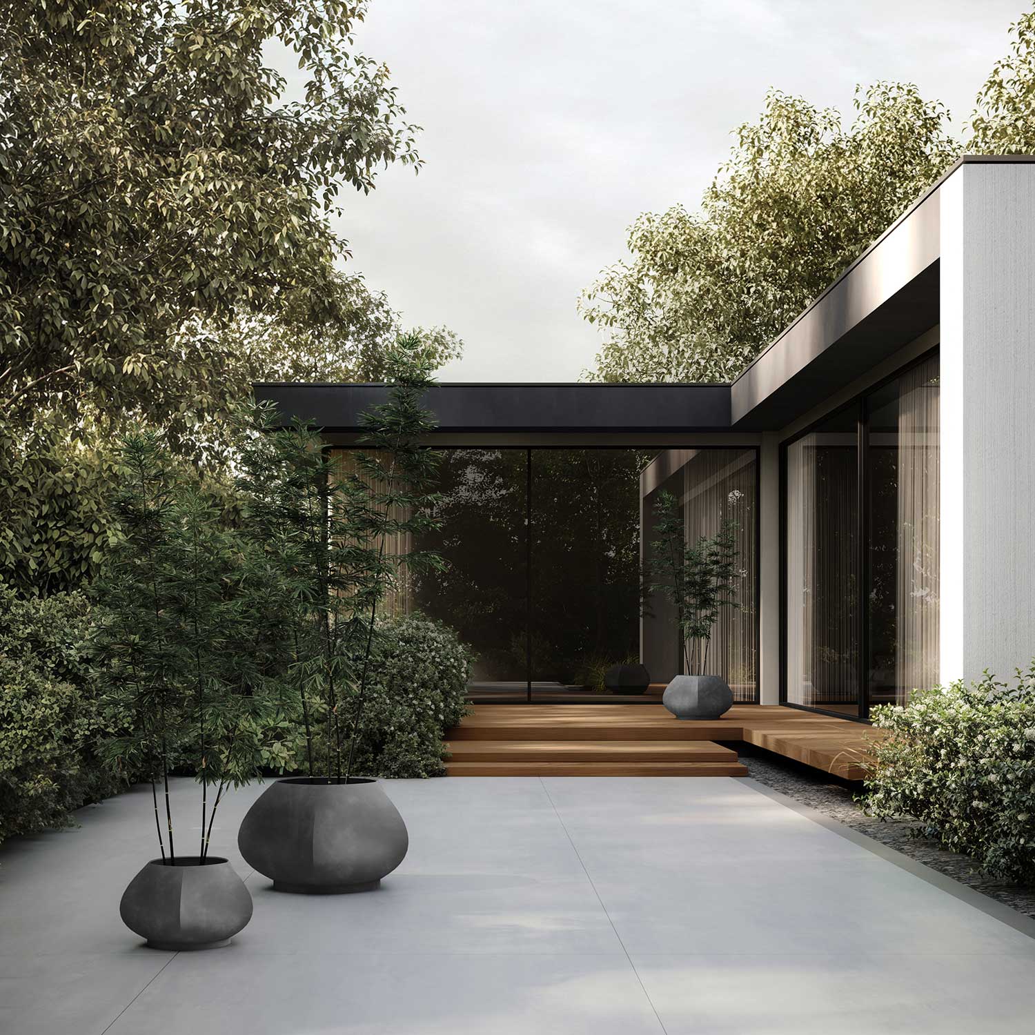 ARKET - Pot de fleur extérieur xxl design en béton fibré