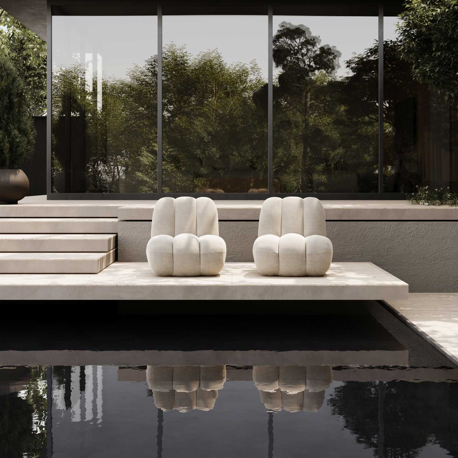 TOE Chair - Fauteuil d'extérieur en tissu haut de gamme