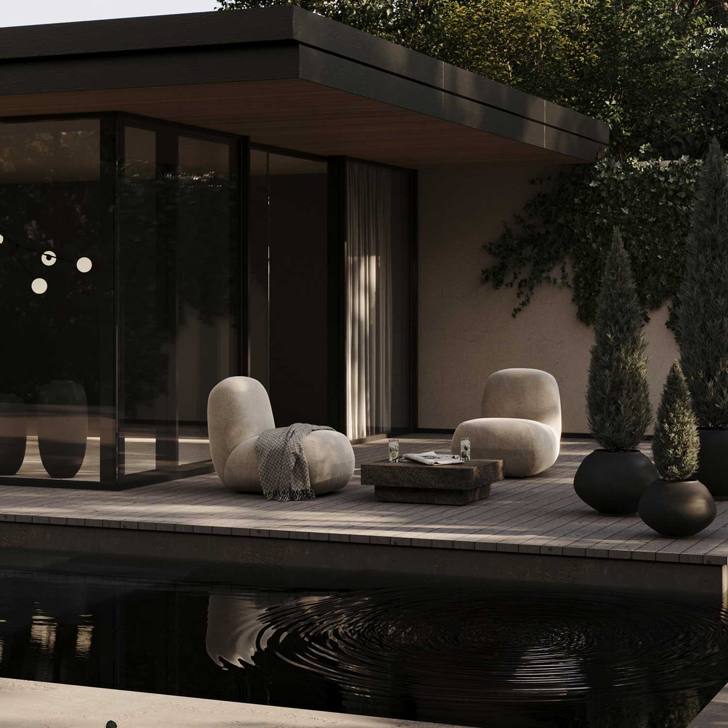 TOE Flat - Fauteuil d'extérieur en tissu haut de gamme