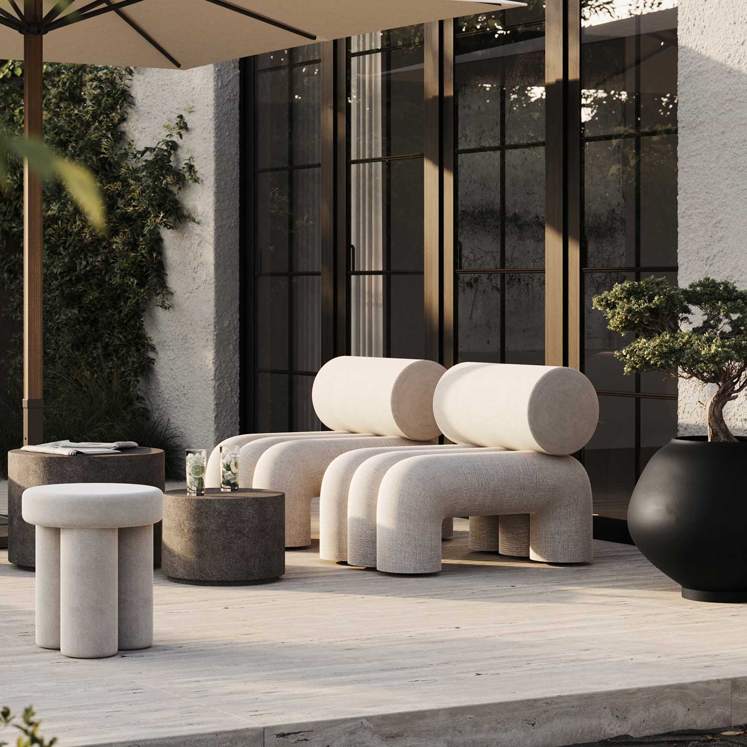 FOKU Chair - Fauteuil d'extérieur design en tissu haut de gamme