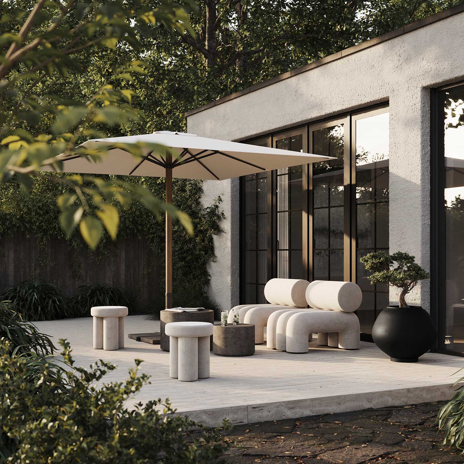 BIG FOOT Stool - Tabouret d'extérieur design en tissu haut de gamme