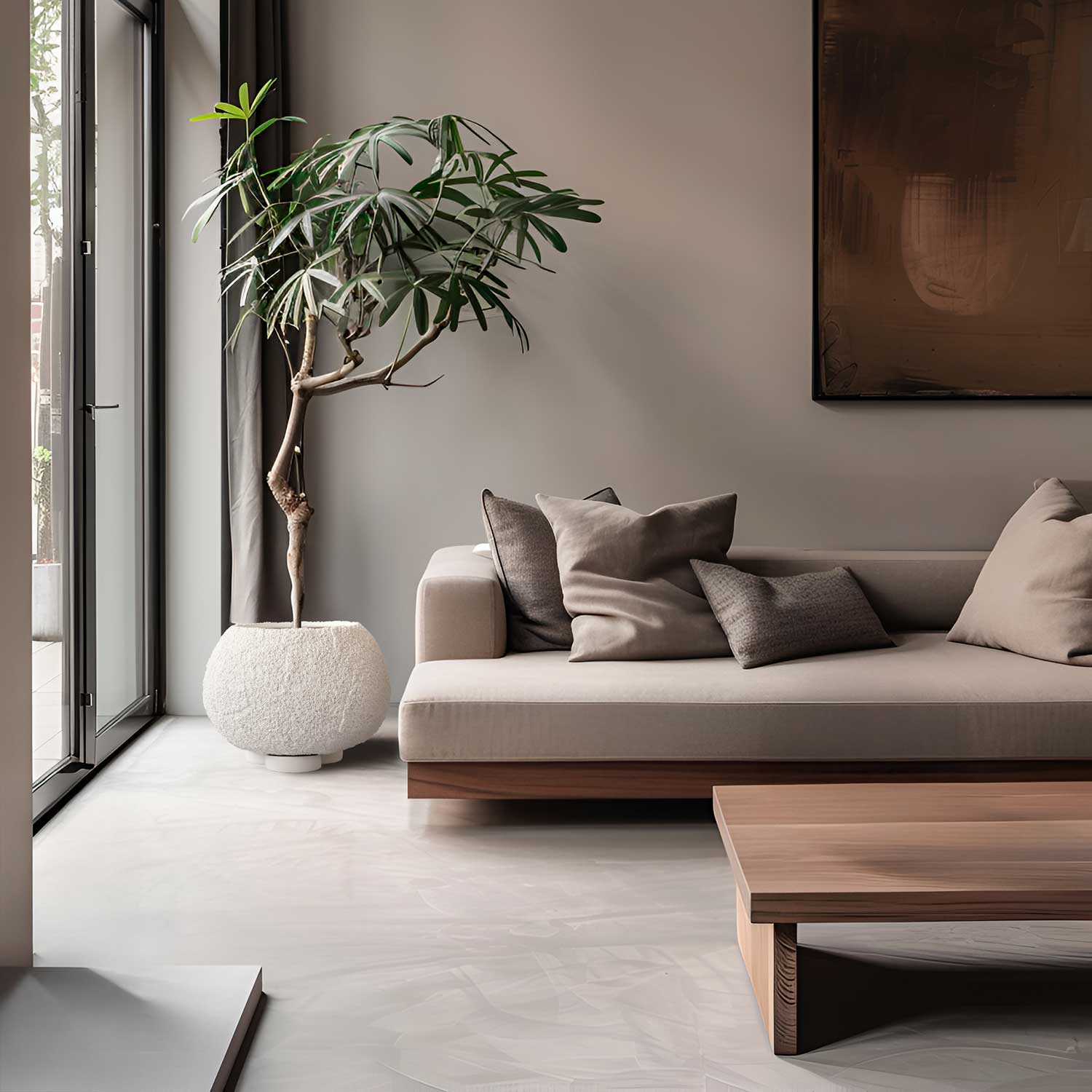 URCHIN - Grand pot de fleur design d'extérieur en béton fibré