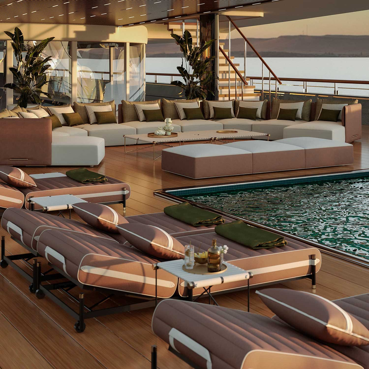 VOGUE Sunbed - Transat haut de gamme cuir ou tissu personnalisable