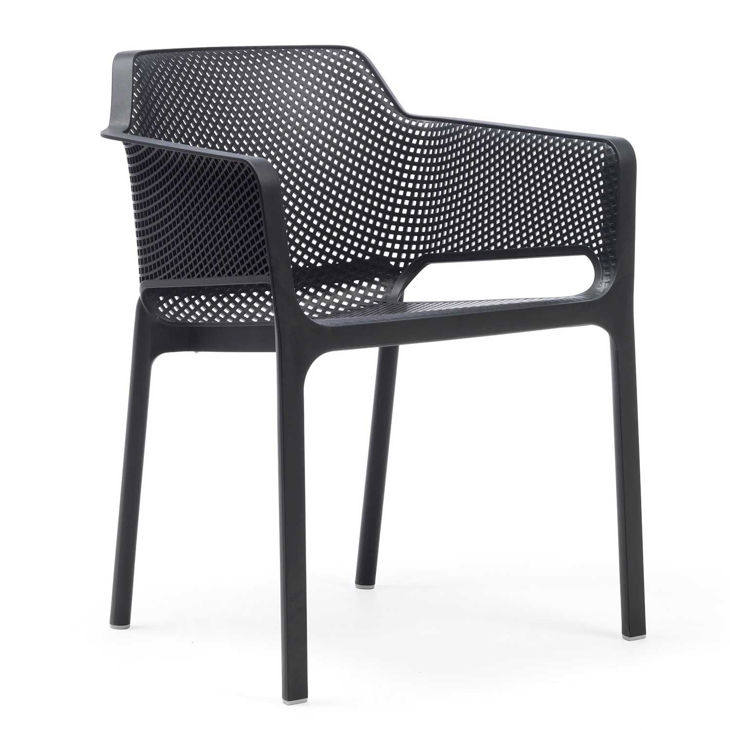 NET - Designer outdoor chair with armrests
