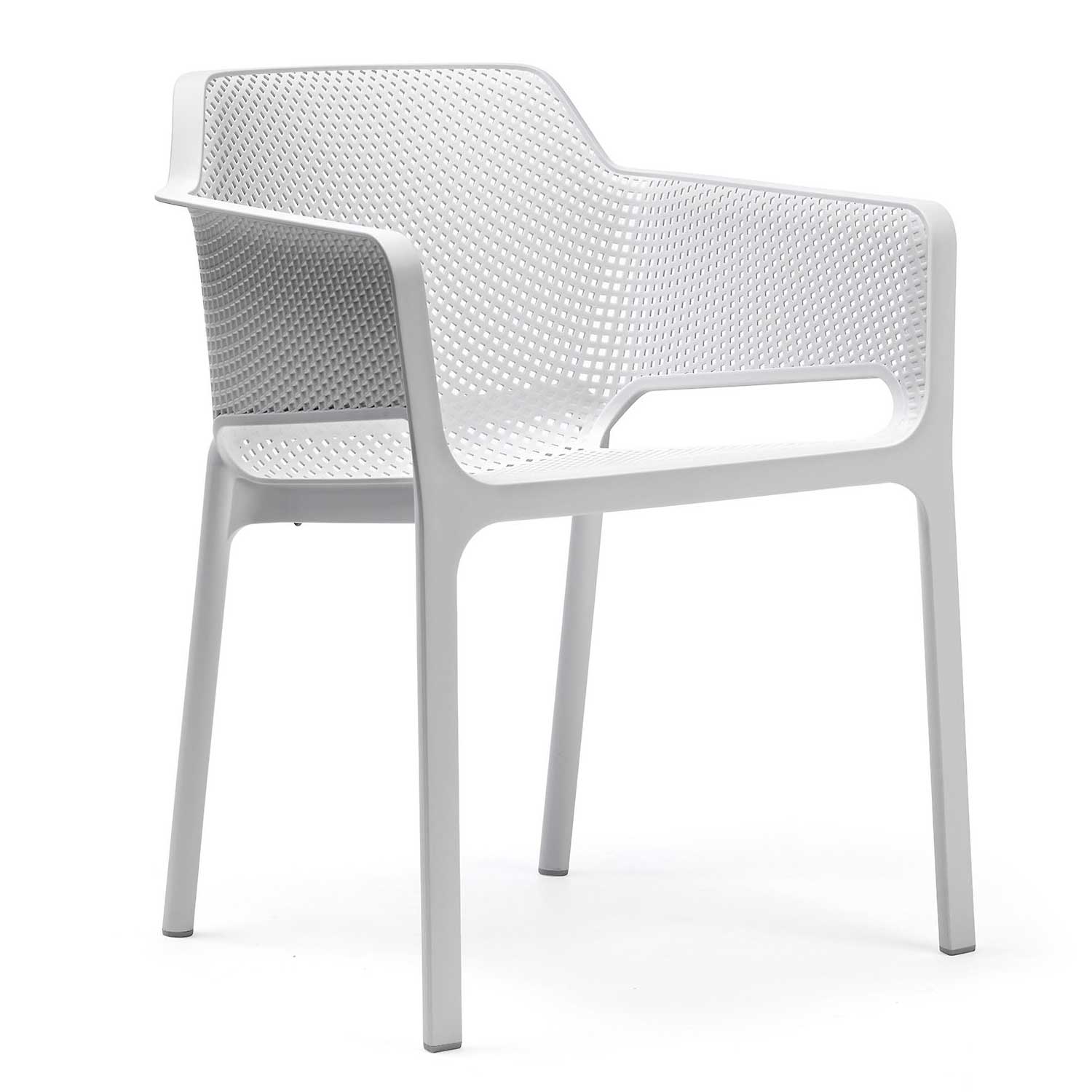 NET - Designer outdoor chair with armrests