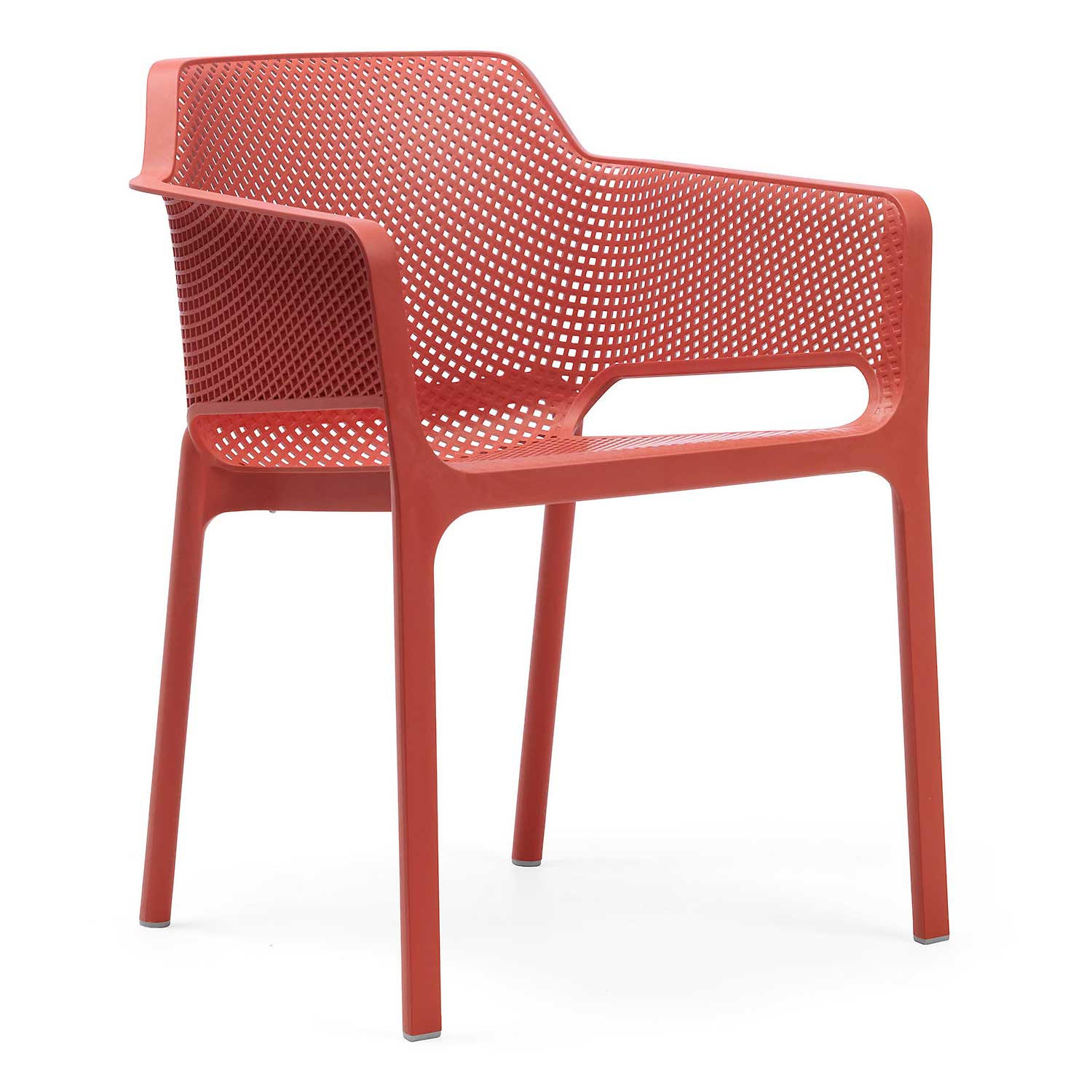 NET - Designer outdoor chair with armrests