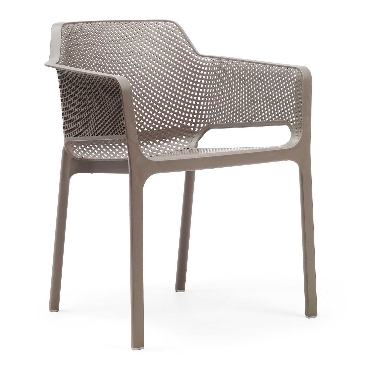 NET - Designer outdoor chair with armrests