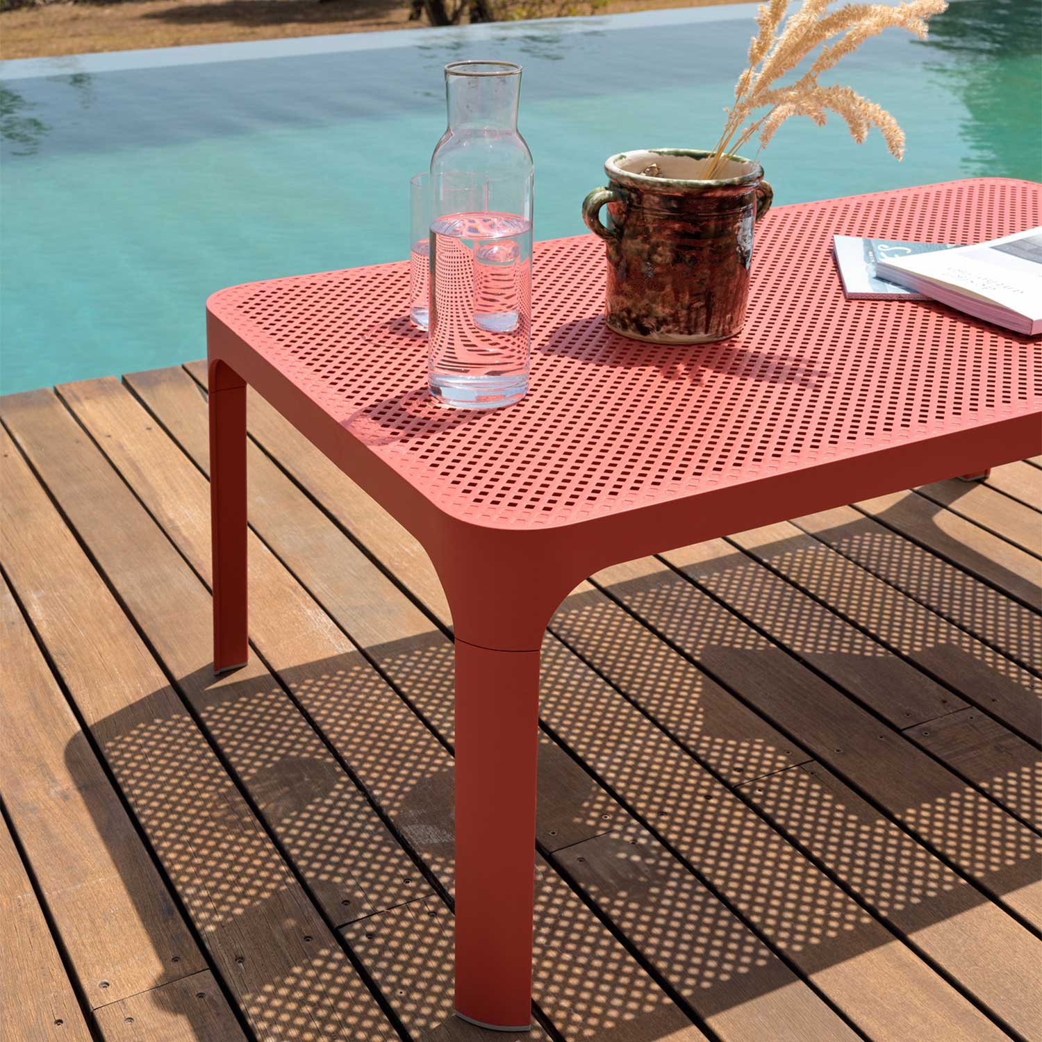 NET Table - Table basse d'extérieur rectangulaire en résine