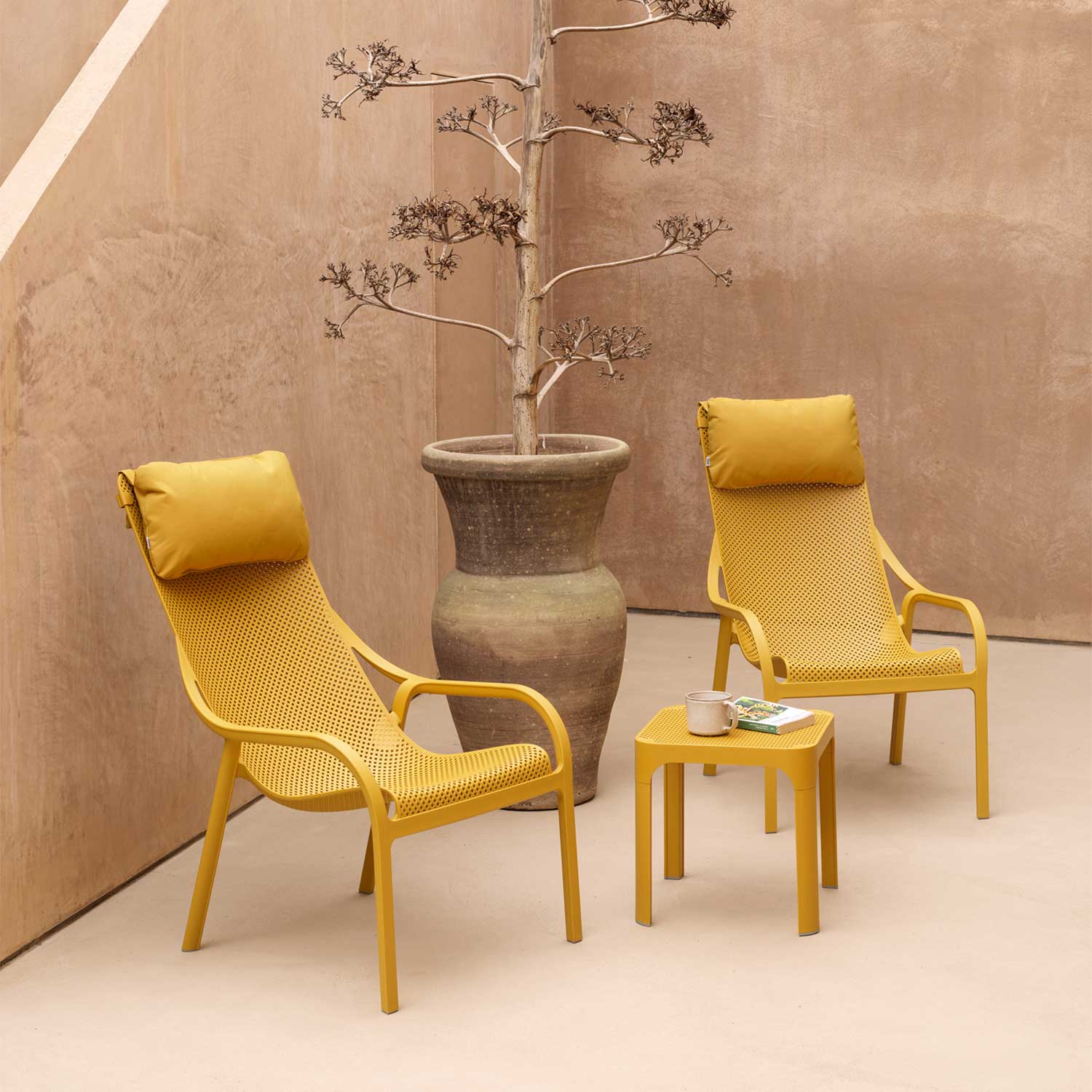 NET Table - Table d'appoint carrée extérieur en résine