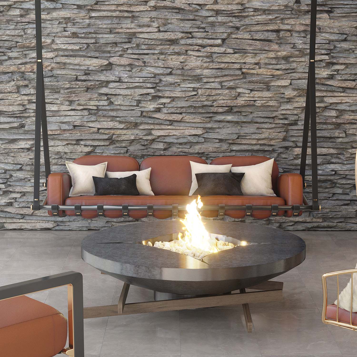 FABLE Hanging Sofa 3 - Grand canapé suspendu luxueux personnalisable