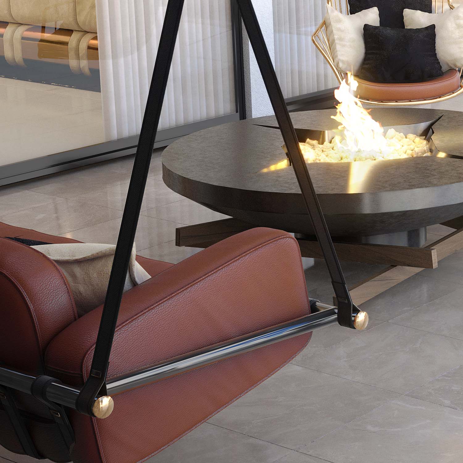 FABLE Hanging Sofa 3 - Grand canapé suspendu luxueux personnalisable