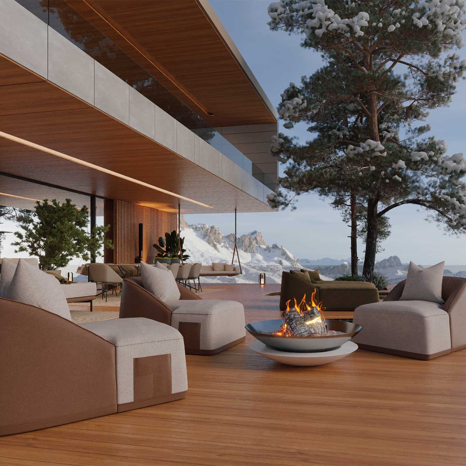 FLOW Armchair - Fauteuil d'extérieur en tissu ou cuir haut de gamme personnalisable