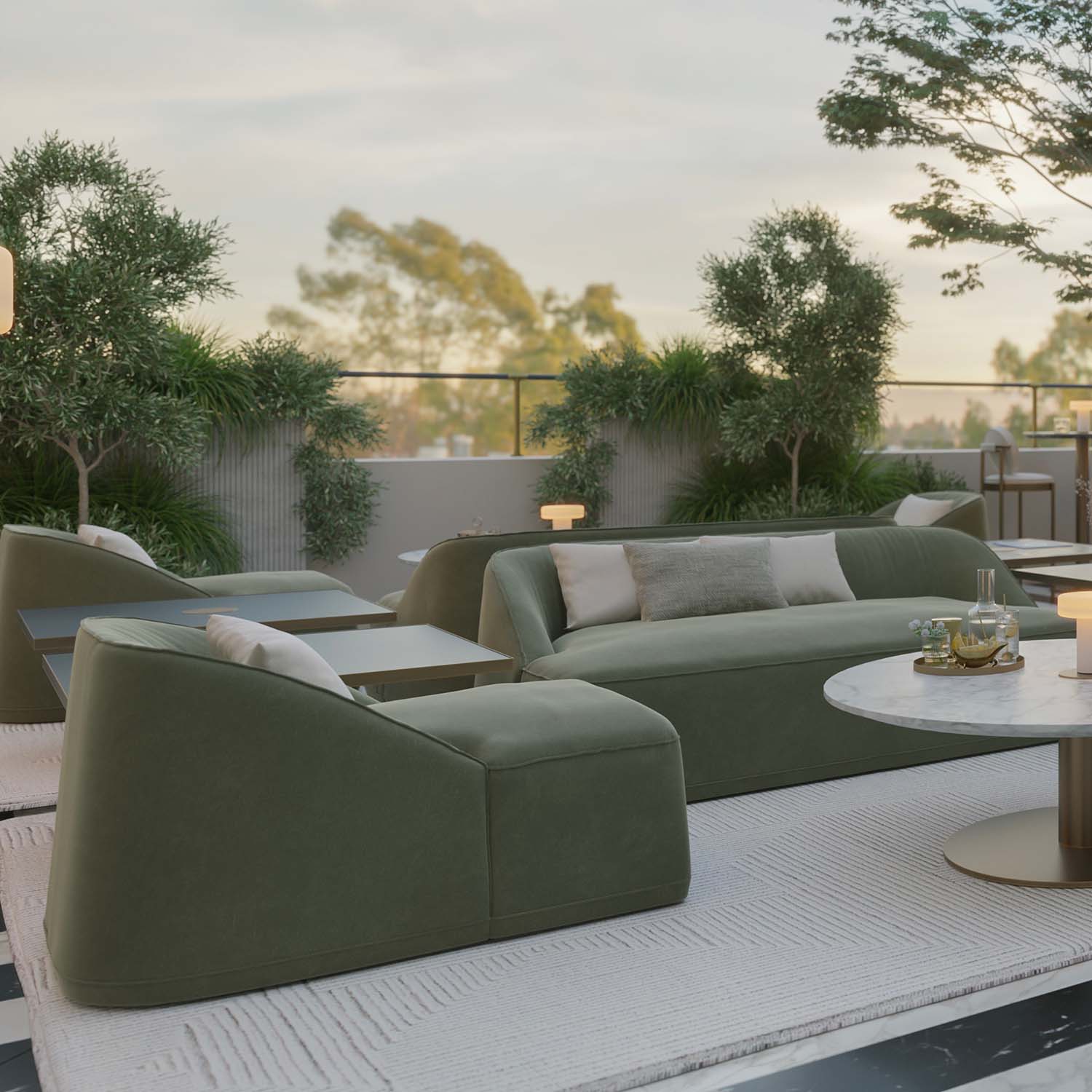 FLOW Armchair - Fauteuil d'extérieur en tissu ou cuir haut de gamme personnalisable