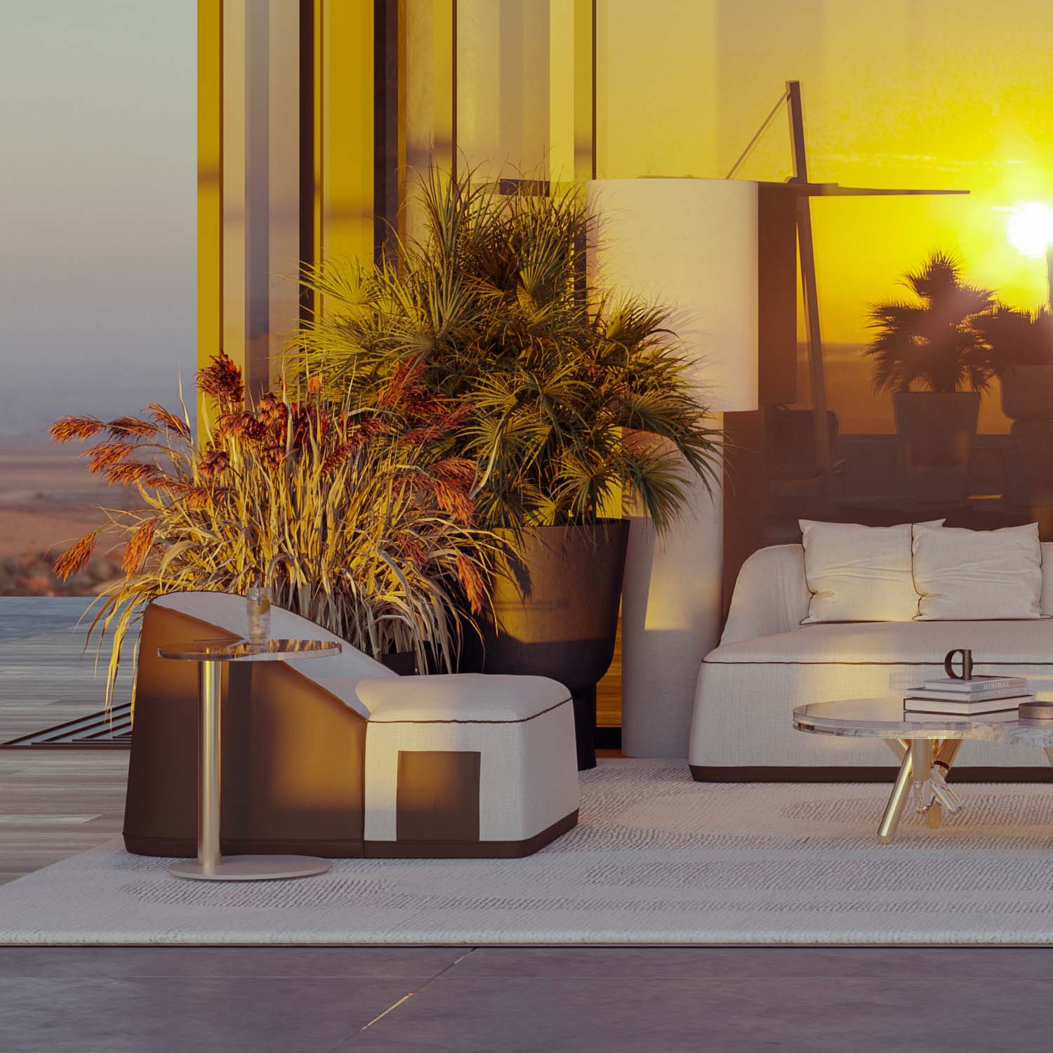 FLOW Armchair - Fauteuil d'extérieur en tissu ou cuir haut de gamme personnalisable