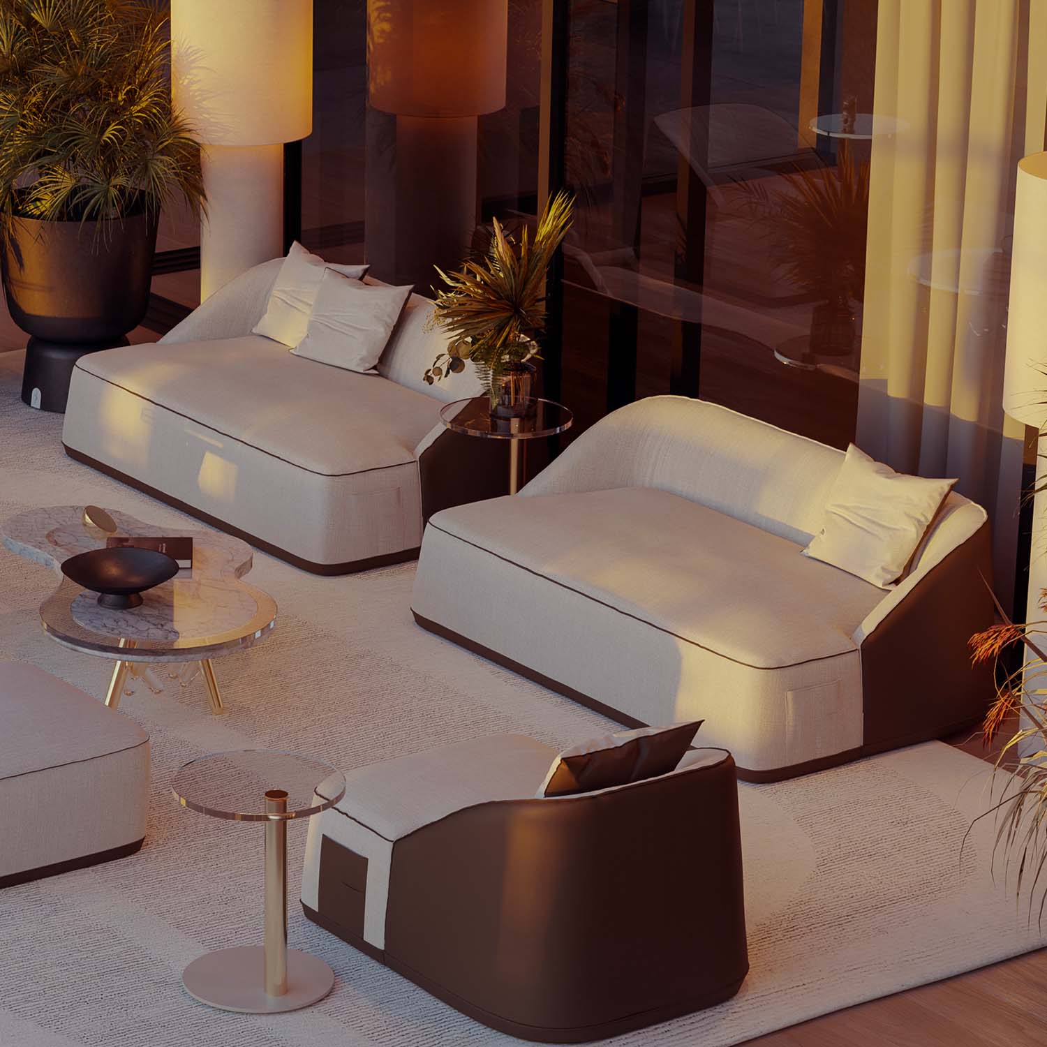 FLOW Sofa - Canapé d'extérieur en mousse haut de gamme personnalisable