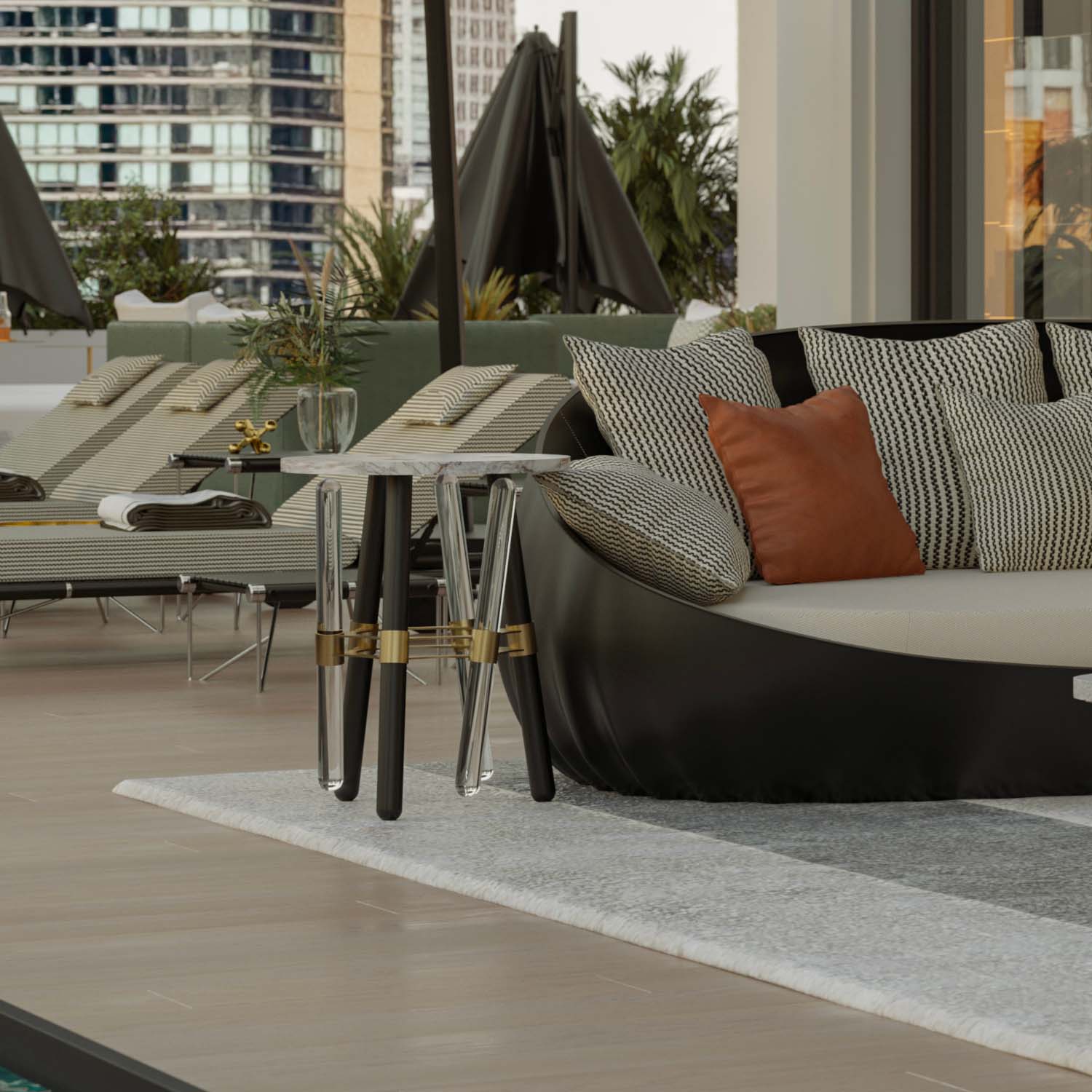 HOUDINI Side Table - Table d'appoint d'extérieur haut de gamme personnalisable