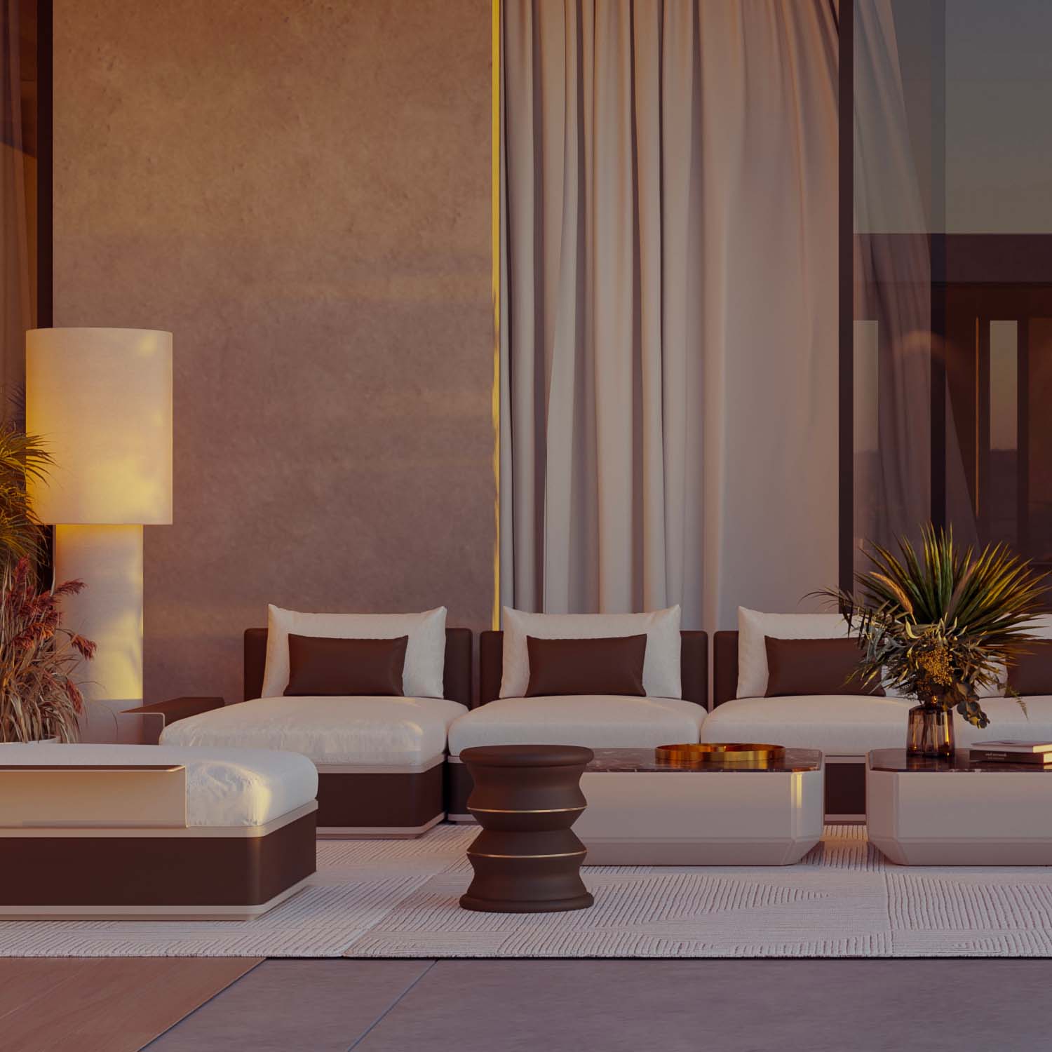 LONIAN Mirror Stool - Tabouret d'extérieur haut de gamme personnalisable