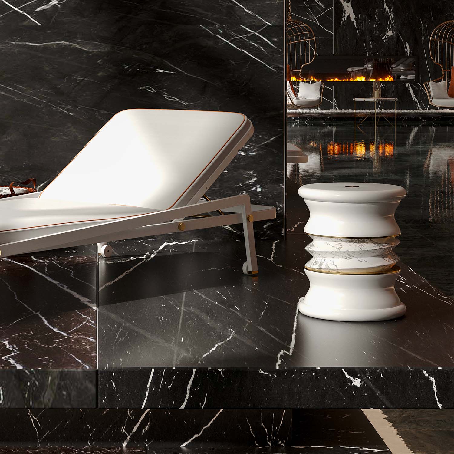 LONIAN Twist Stool - Tabouret d'extérieur haut de gamme personnalisable