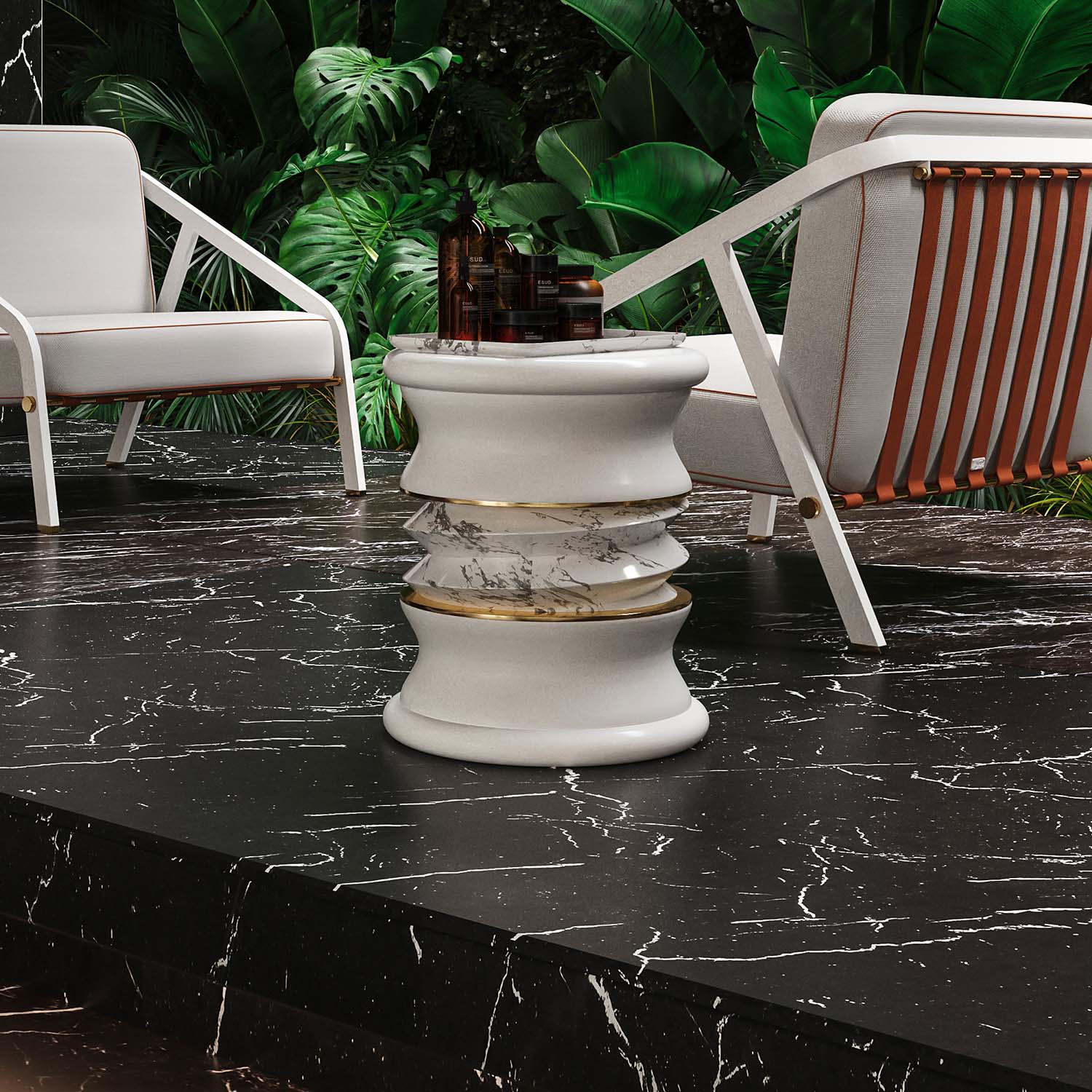 LONIAN Twist Stool - Tabouret d'extérieur haut de gamme personnalisable