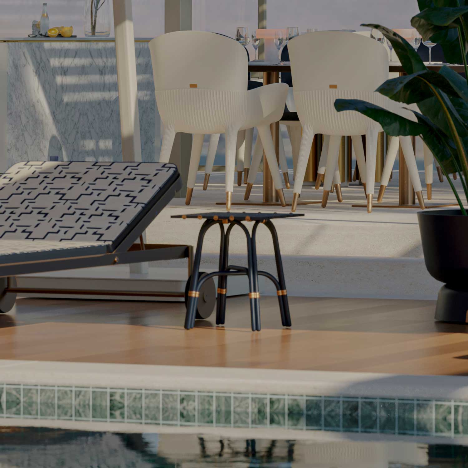 GUBUK Side Table - Table d'appoint d'extérieur haut de gamme personnalisable