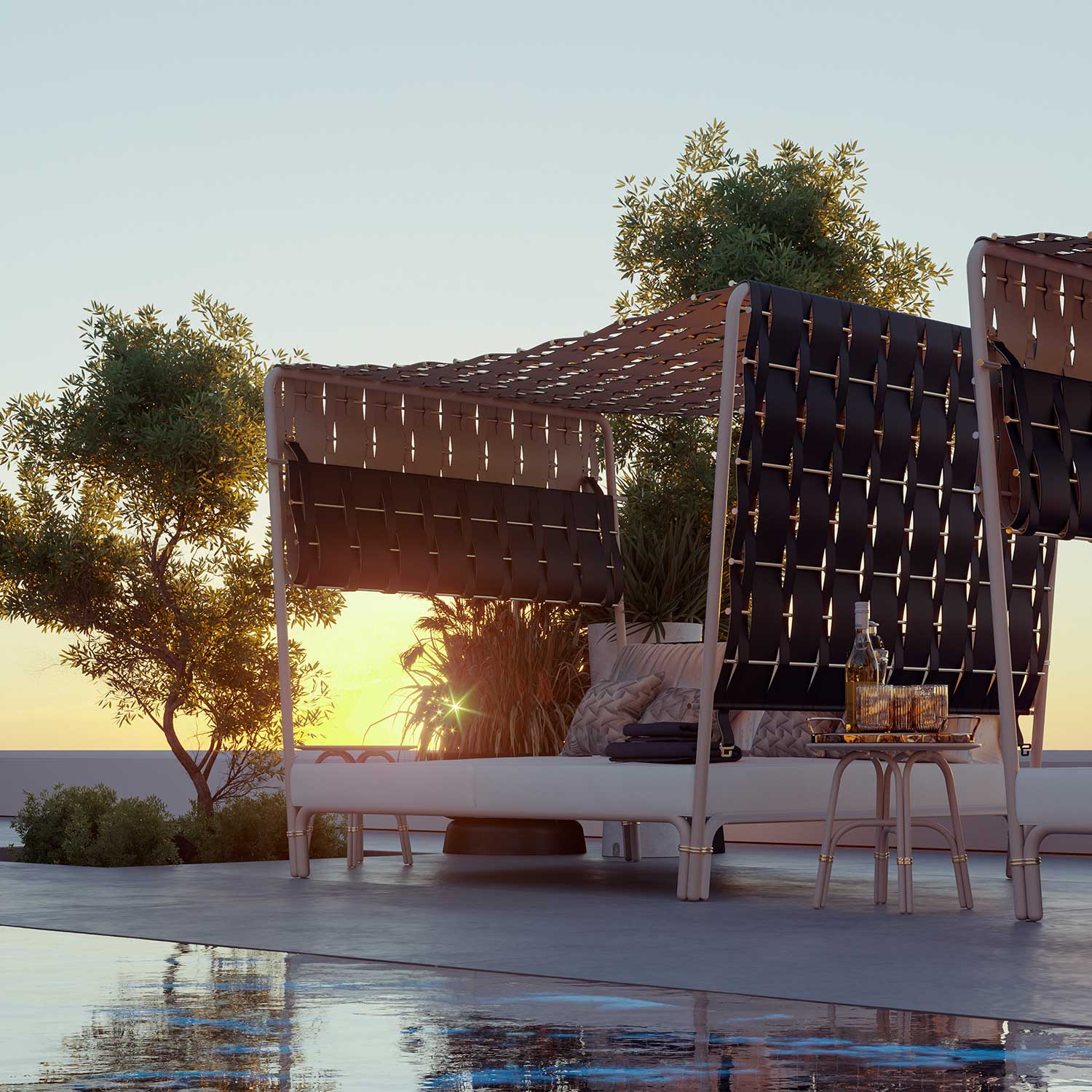 GUBUK Daybed - Lit de jour d'extérieur haut de gamme personnalisable