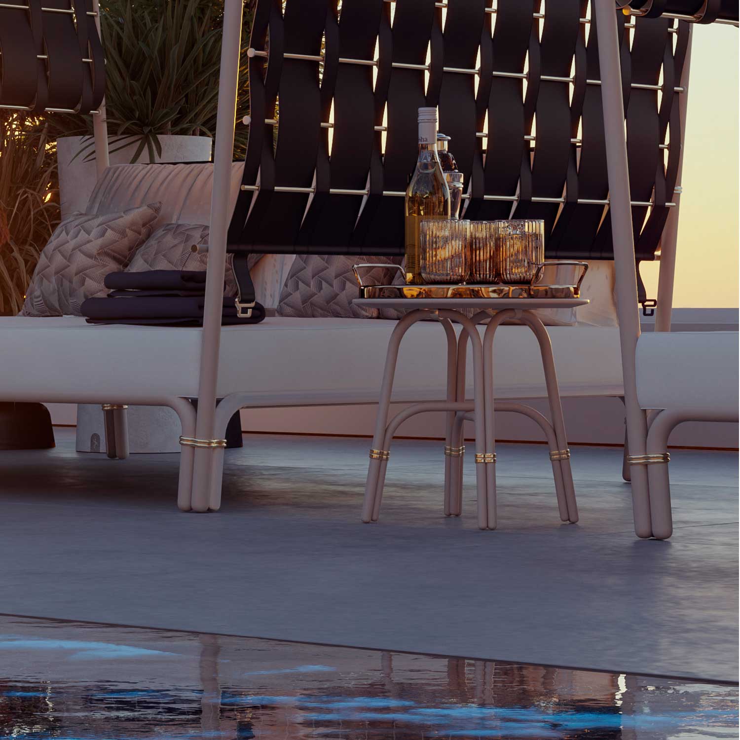 GUBUK Round Side Table - Table d'appoint d'extérieur haut de gamme personnalisable