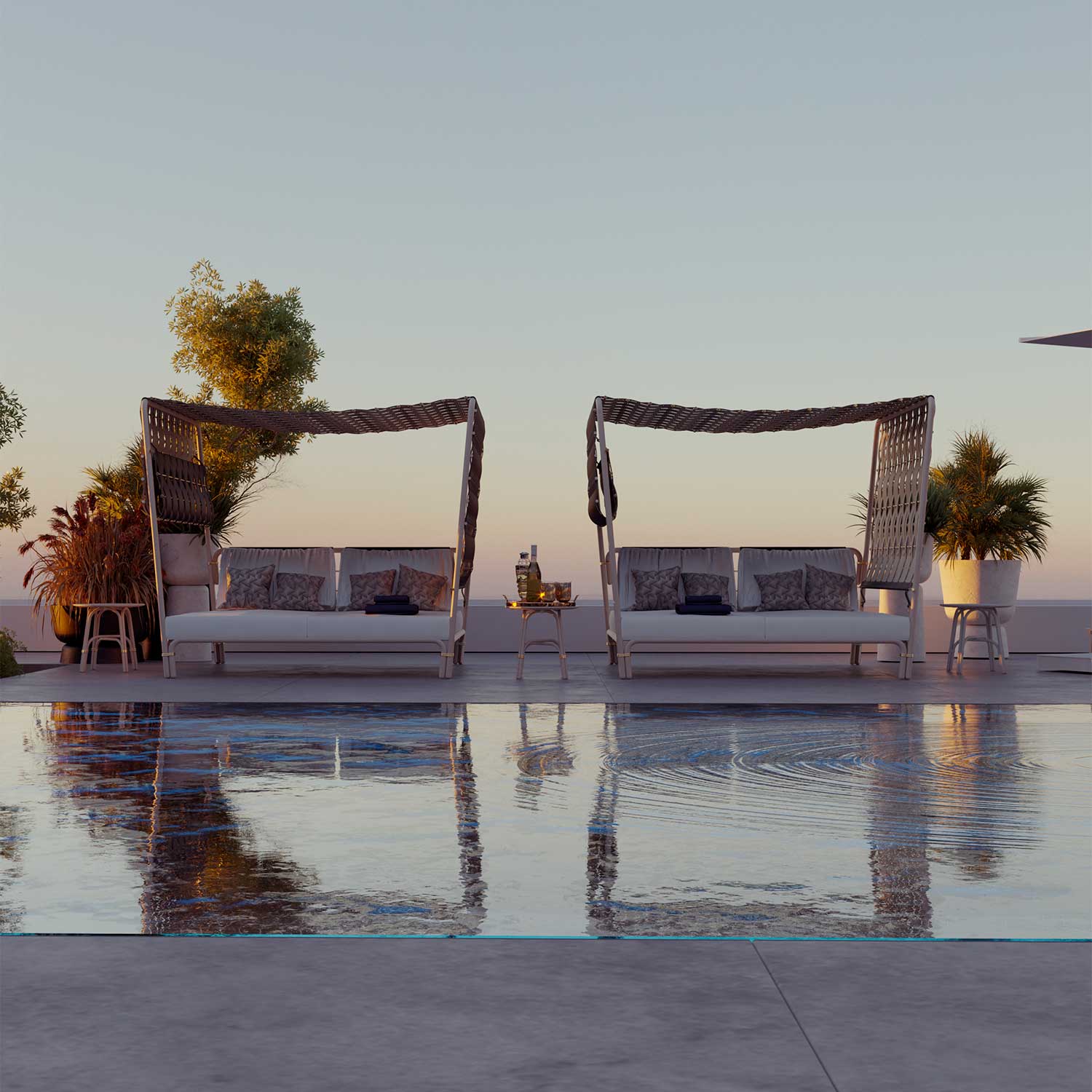 GUBUK Daybed - Lit de jour d'extérieur haut de gamme personnalisable