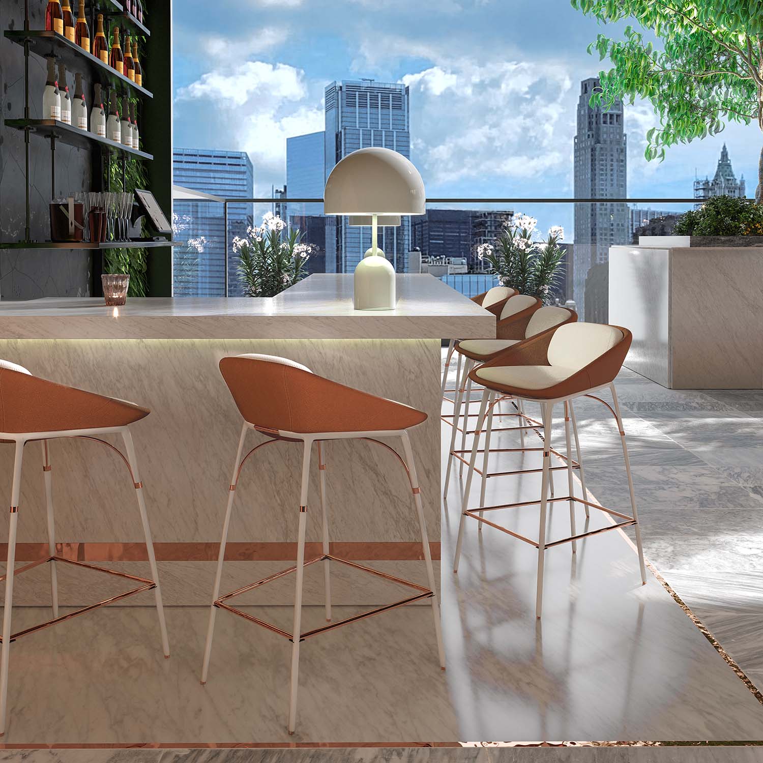 NERO Counter Chair - Chaise haute d'extérieur luxe personnalisable