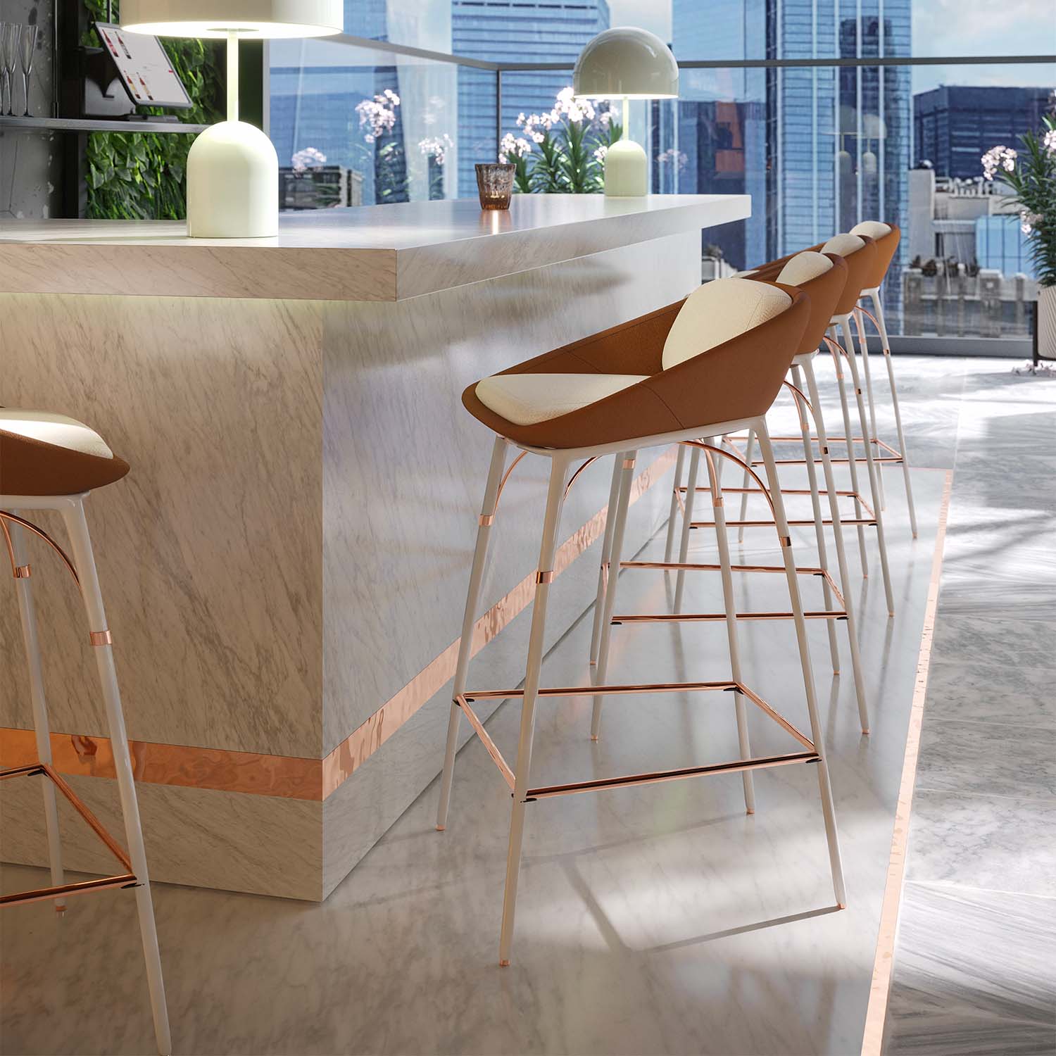 NERO Counter Chair - Chaise haute d'extérieur luxe personnalisable