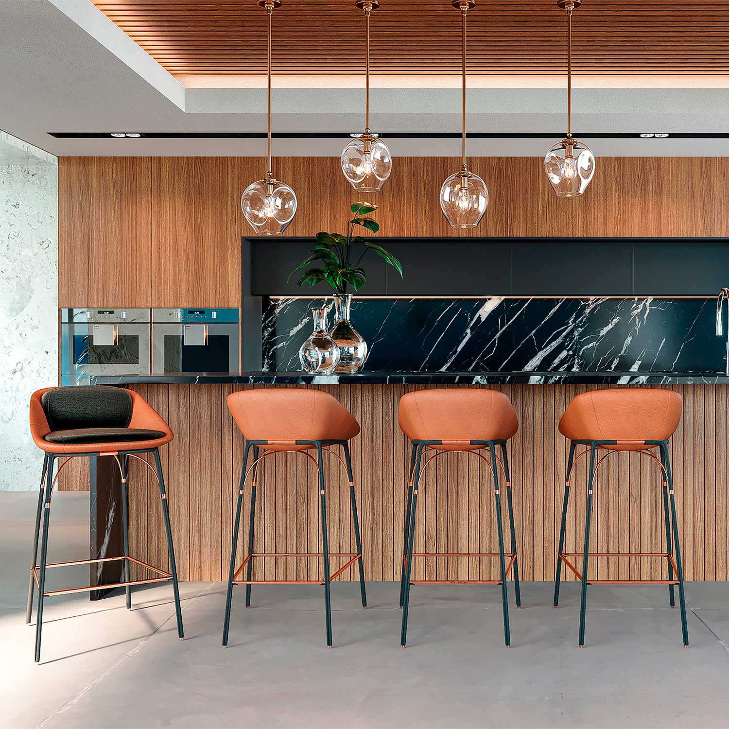 NERO Bar Chair - Chaise de bar haut de gamme personnalisable