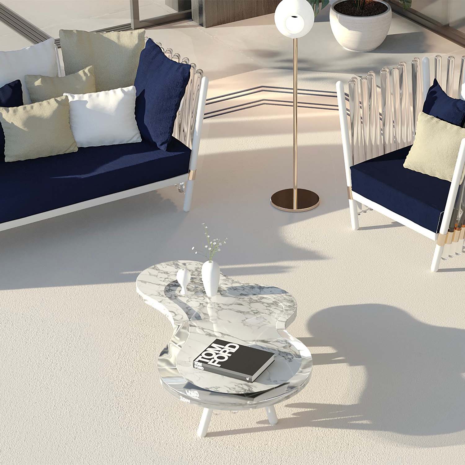 NESS Coffee Table - Table basse d'extérieur haut de gamme personnalisable