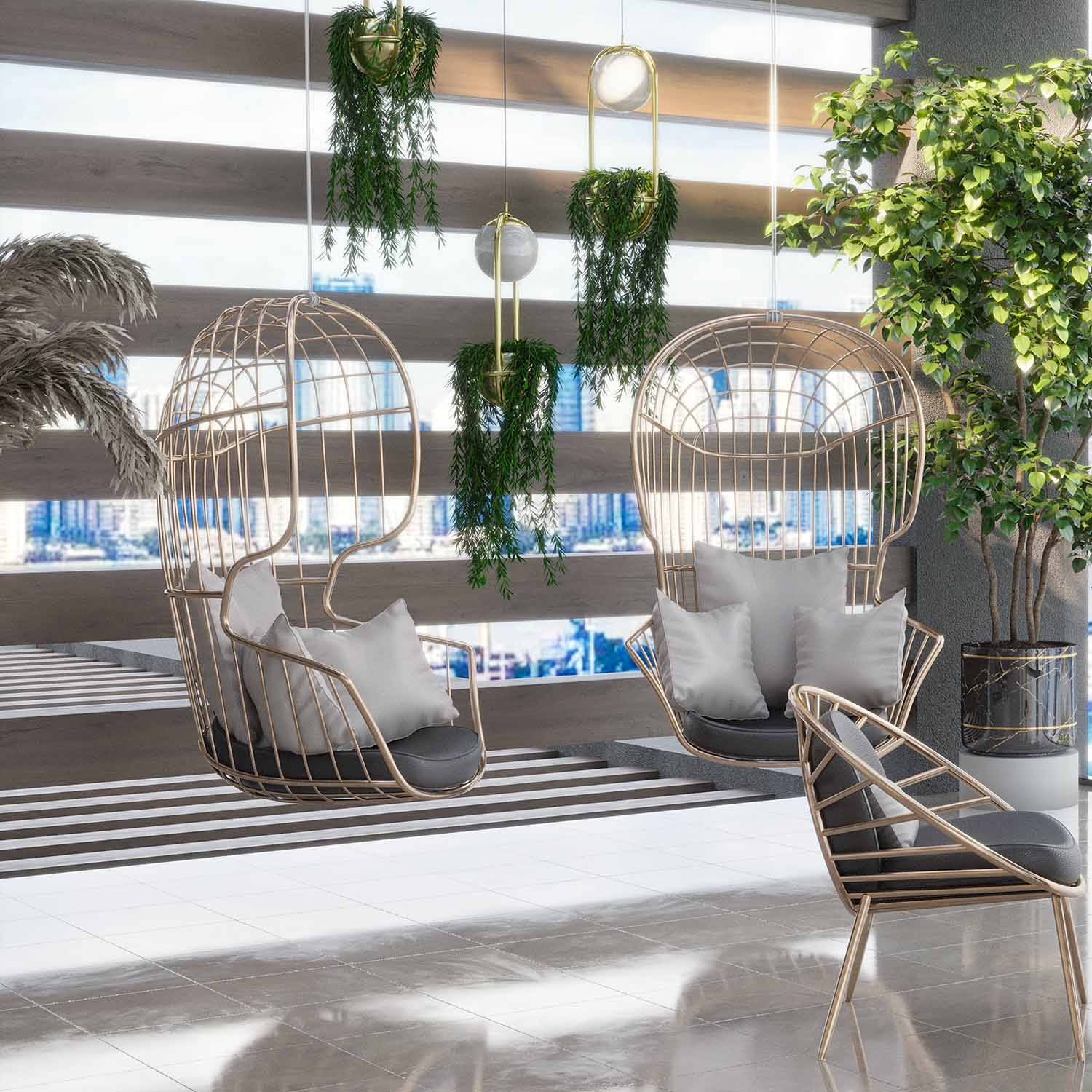 NODO Hanging Armchair - Fauteuil suspendu d'extérieur personnalisable