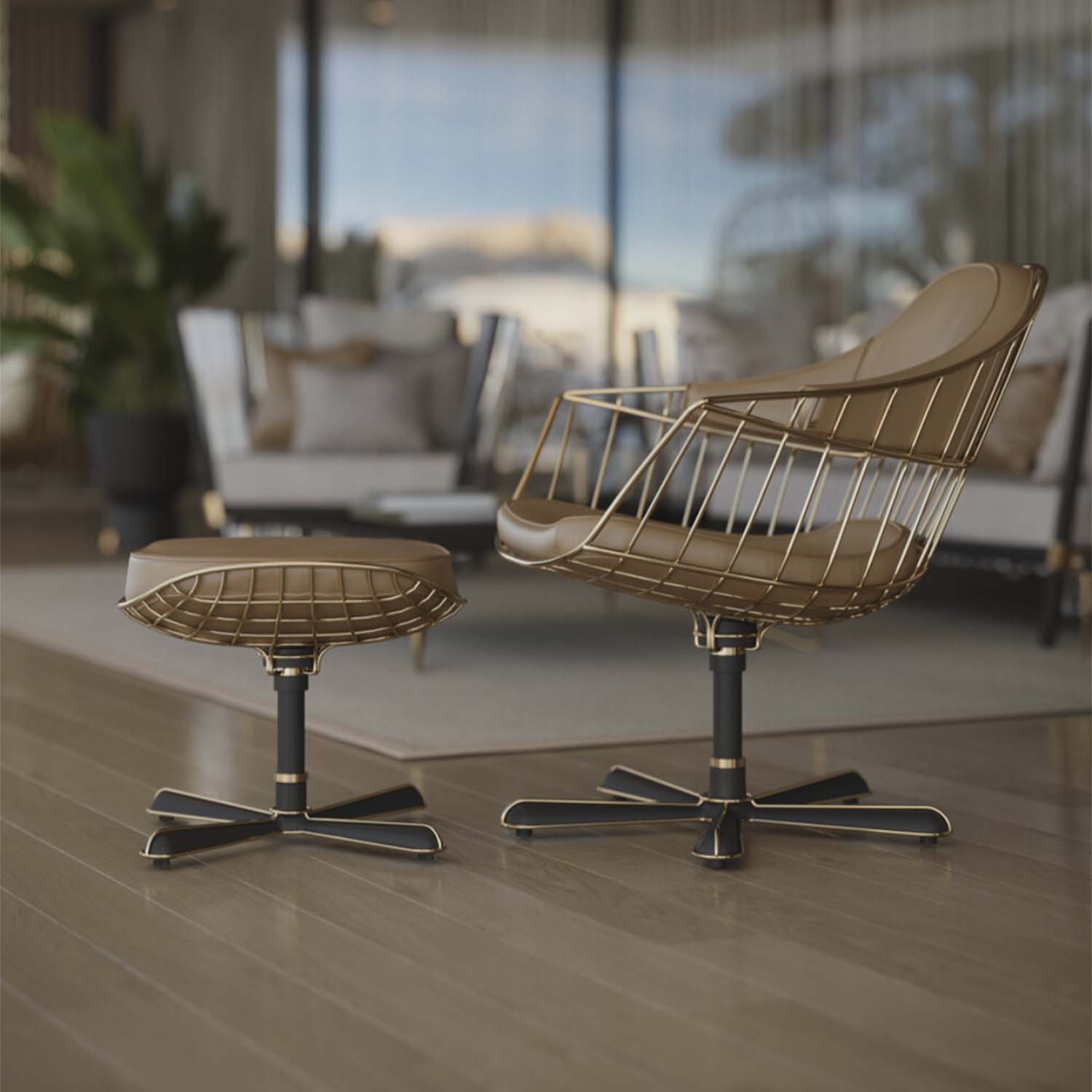 NODO Footstool - Repose-pied d'extérieur haut de gamme personnalisable