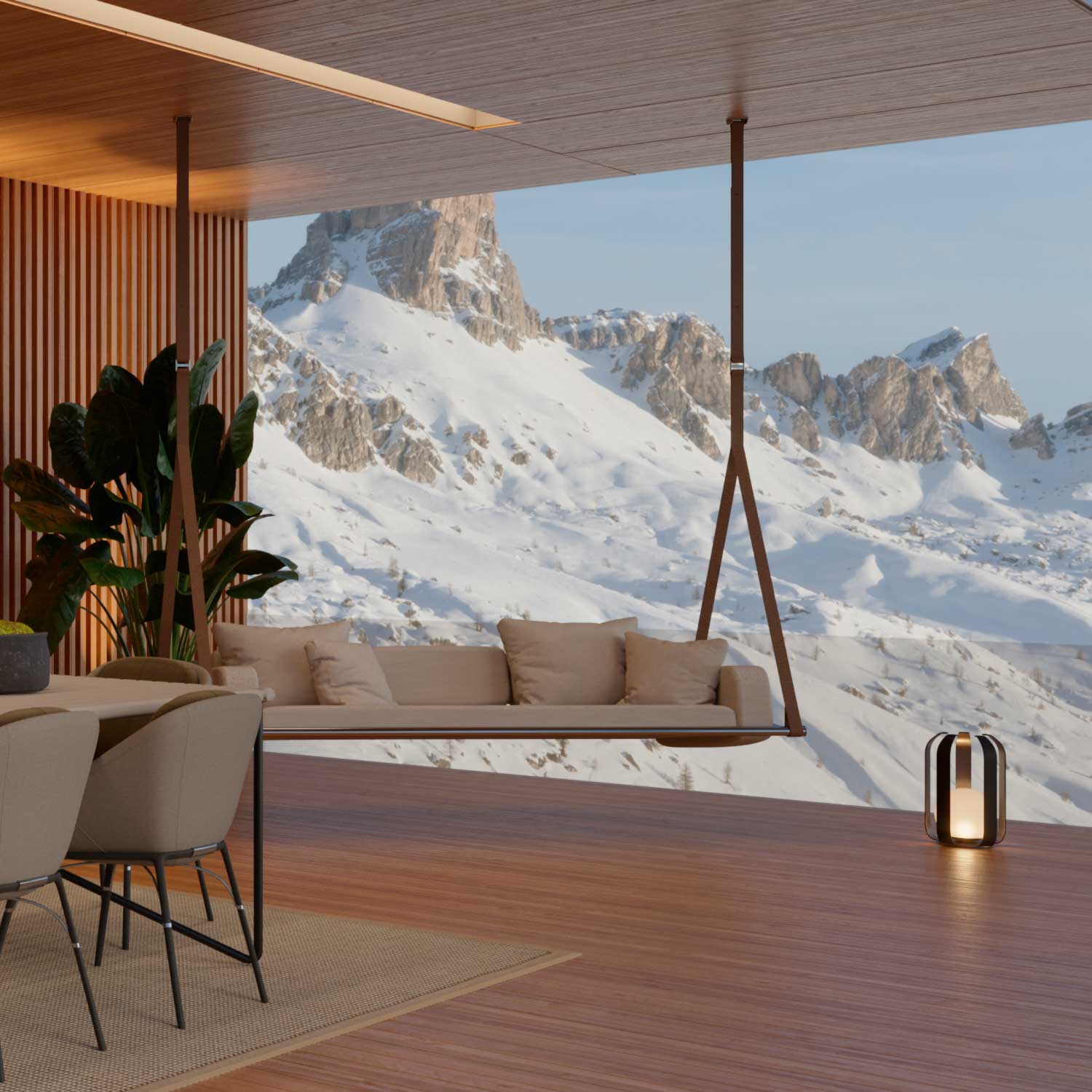 FABLE Hanging Sofa 3 - Grand canapé suspendu luxueux personnalisable