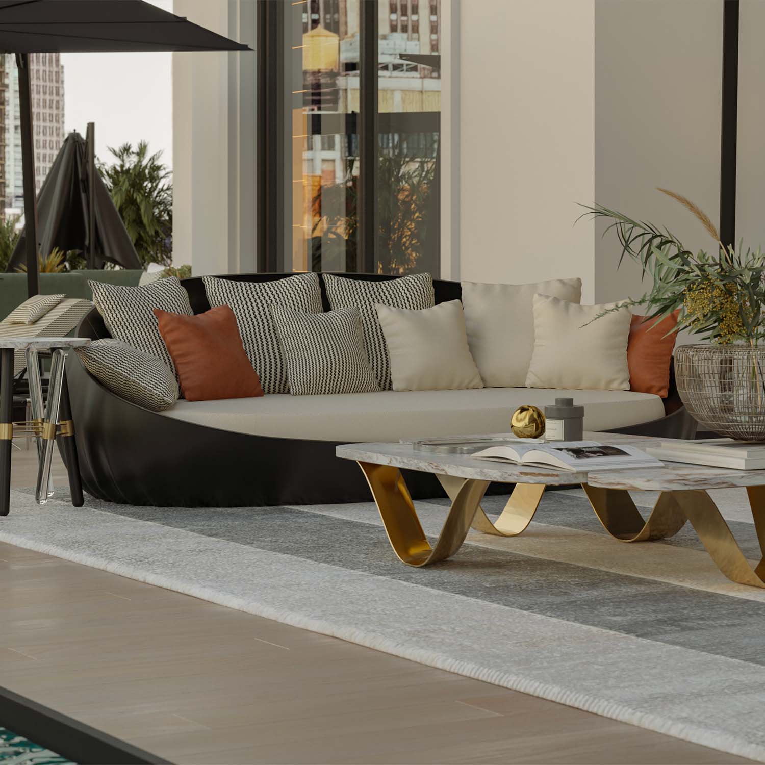 PEARL - Canapé d'extérieur haut de gamme design configurable