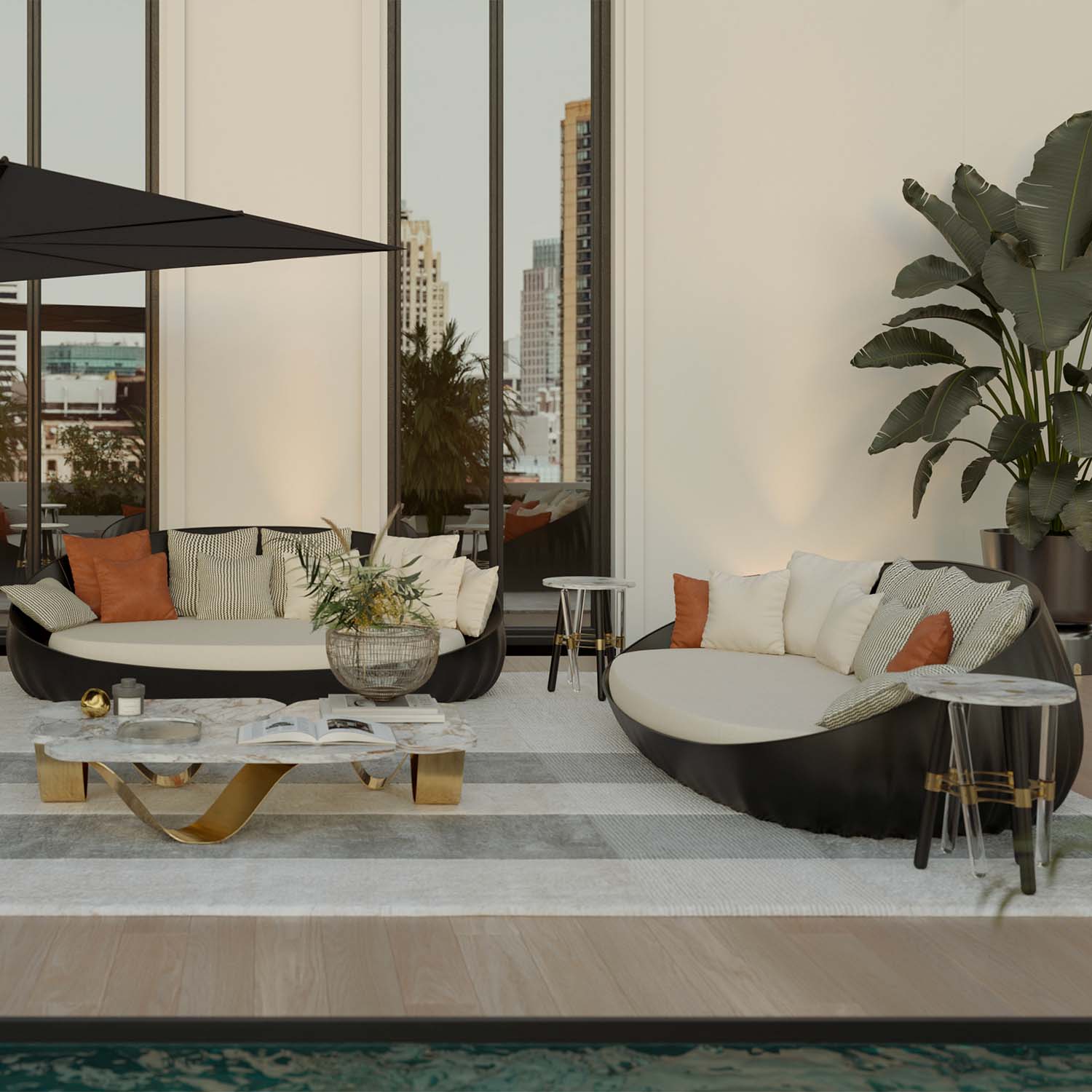 PEARL - Canapé d'extérieur haut de gamme design configurable