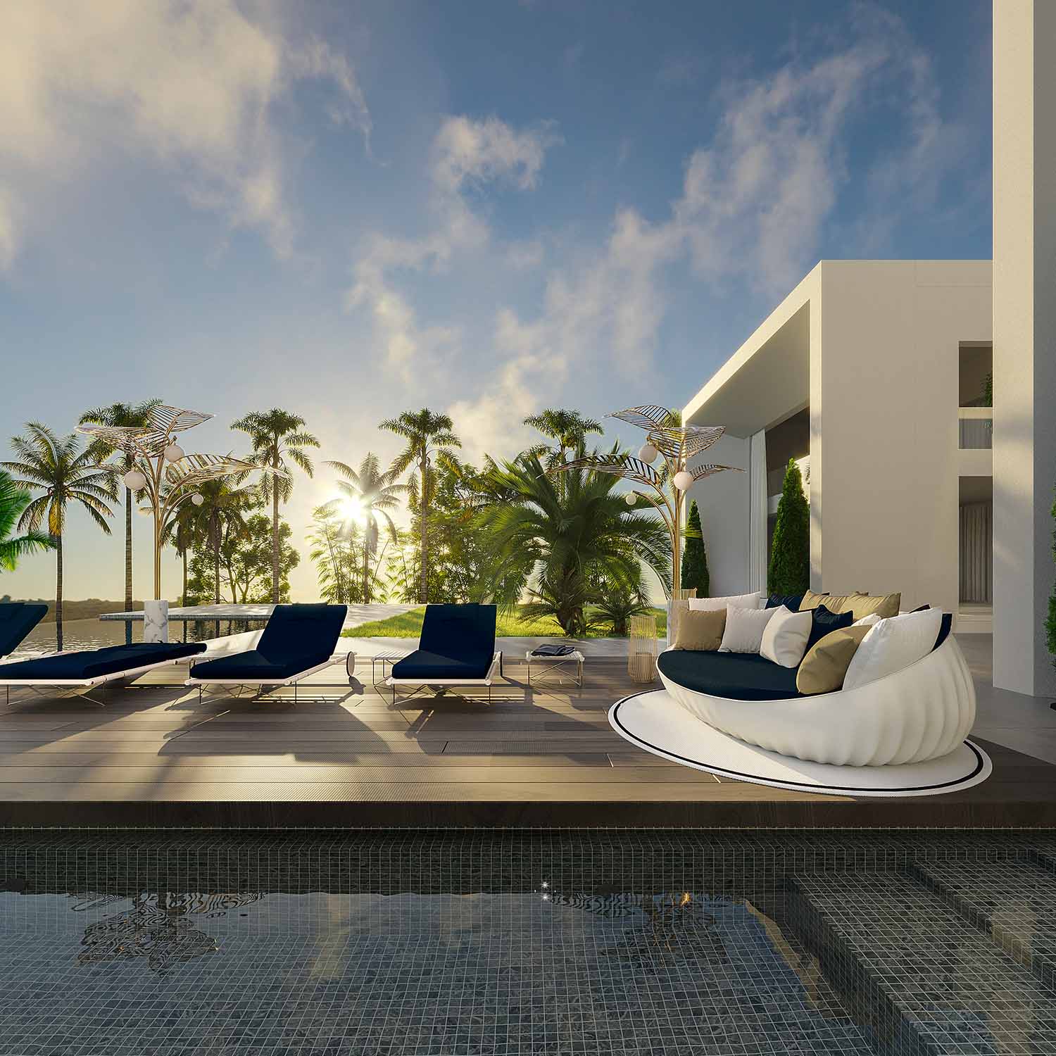 PEARL - Canapé d'extérieur haut de gamme design configurable