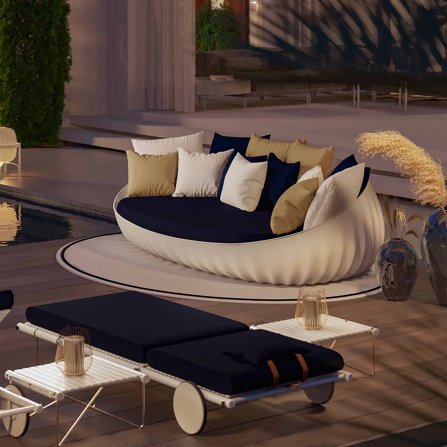 NOA Sunbed - Transat cuir ou tissu haut de gamme personnalisable