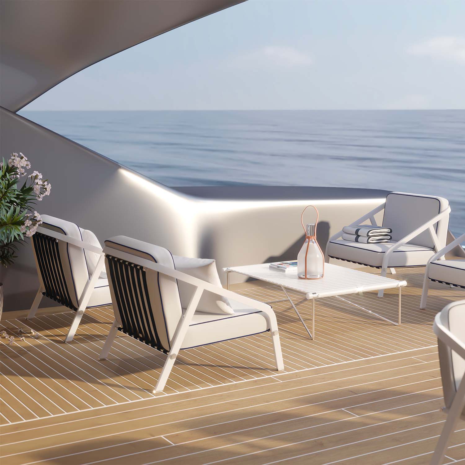 RIBBON Lounge Armchair - Fauteuil d'extérieur haut de gamme personnalisable