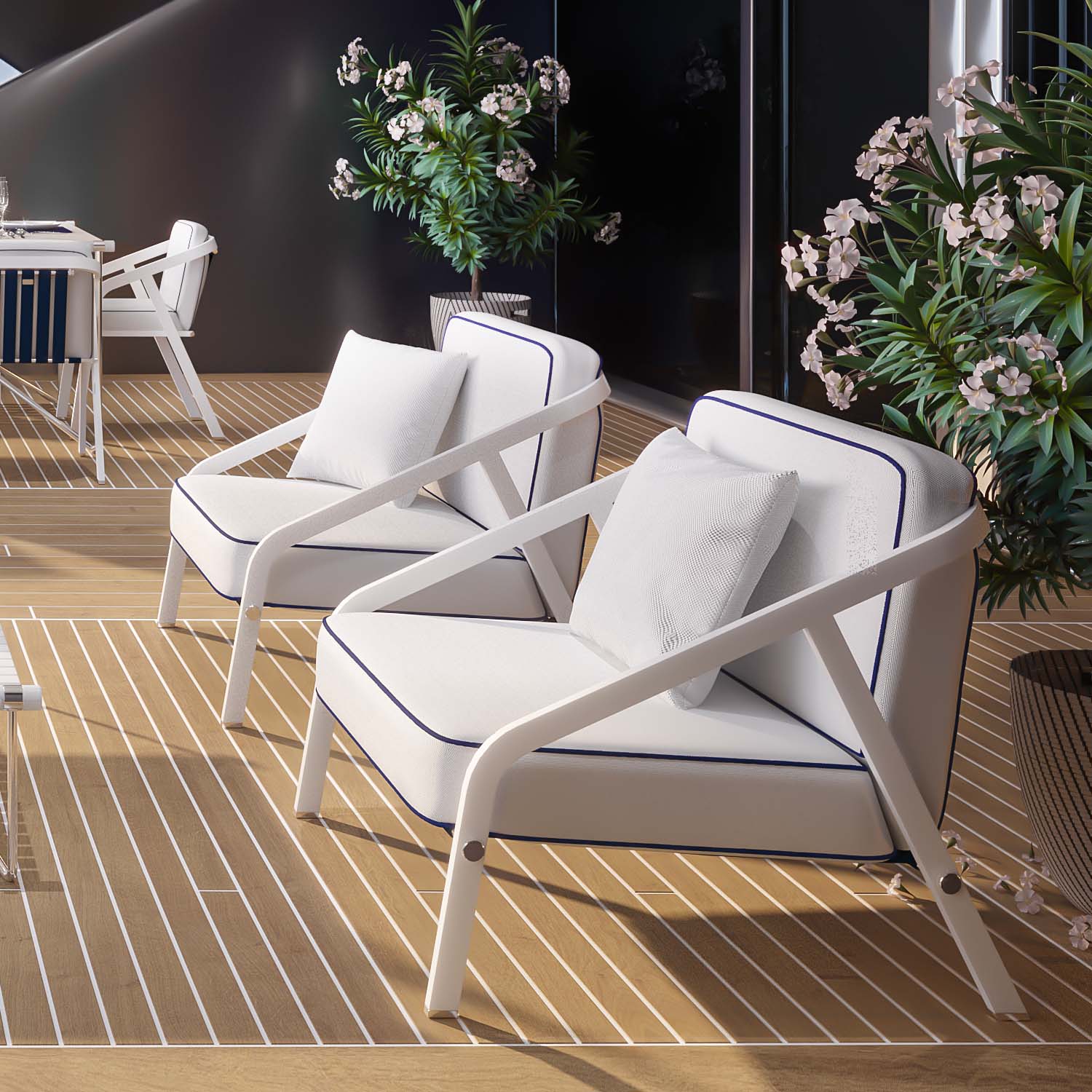 RIBBON Lounge Armchair - Fauteuil d'extérieur haut de gamme personnalisable