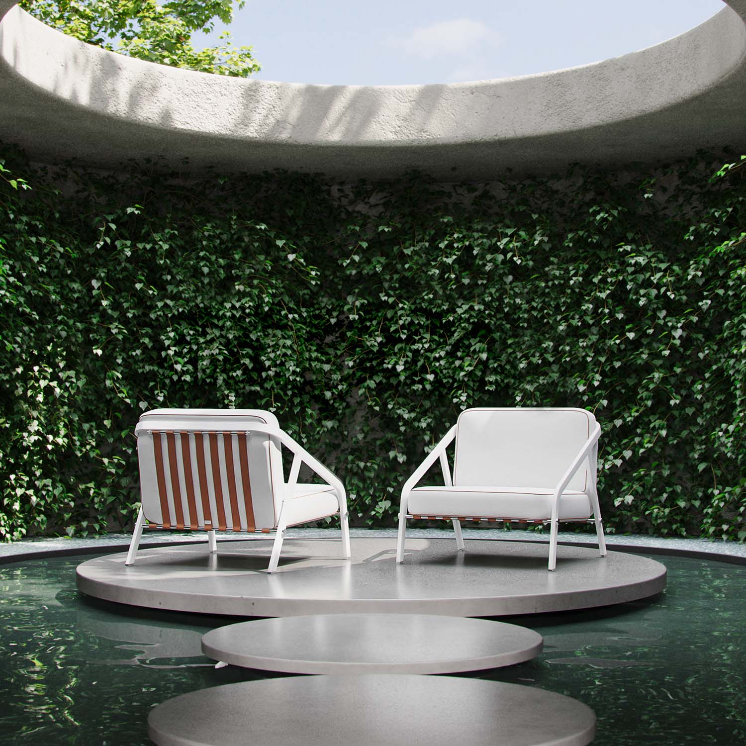 RIBBON Lounge Armchair - Fauteuil d'extérieur haut de gamme personnalisable