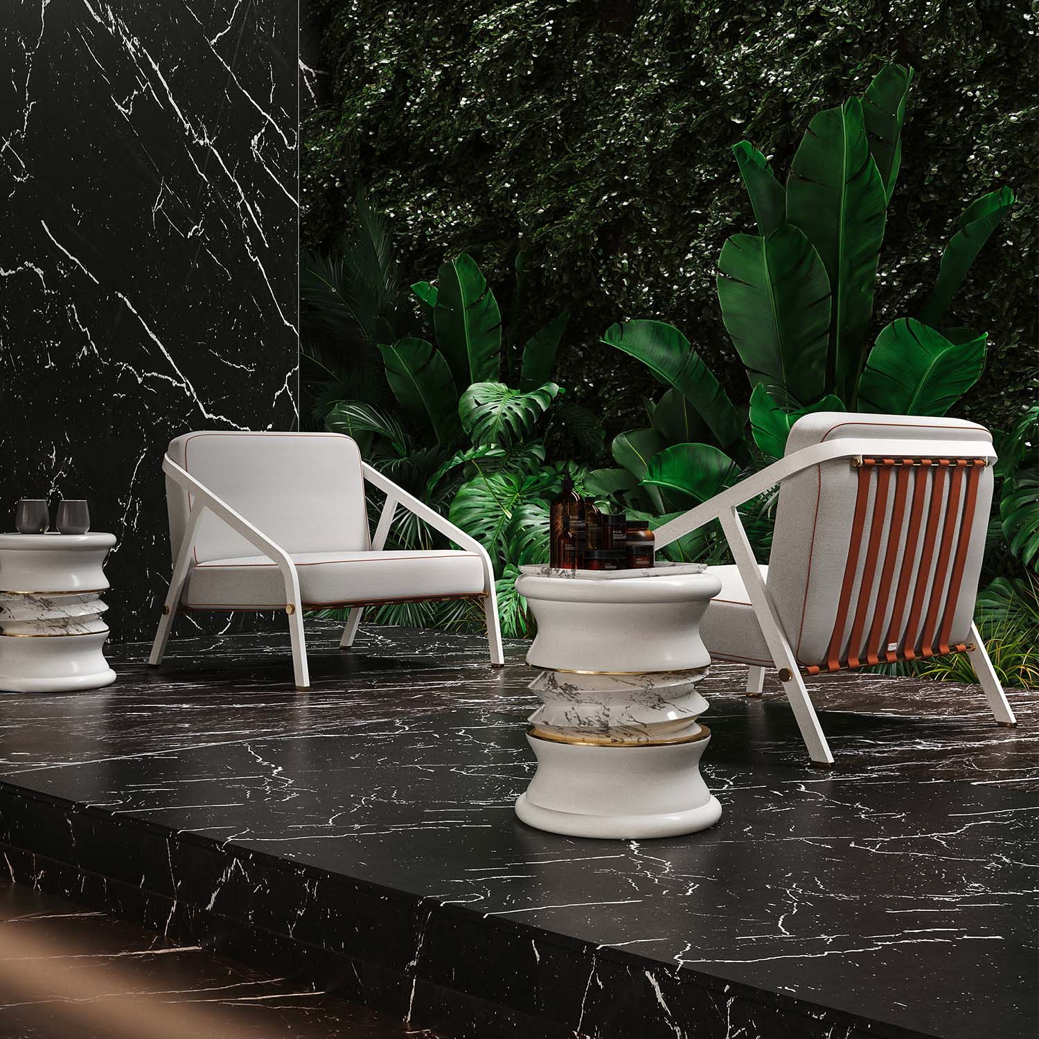 RIBBON Lounge Armchair - Fauteuil d'extérieur haut de gamme personnalisable