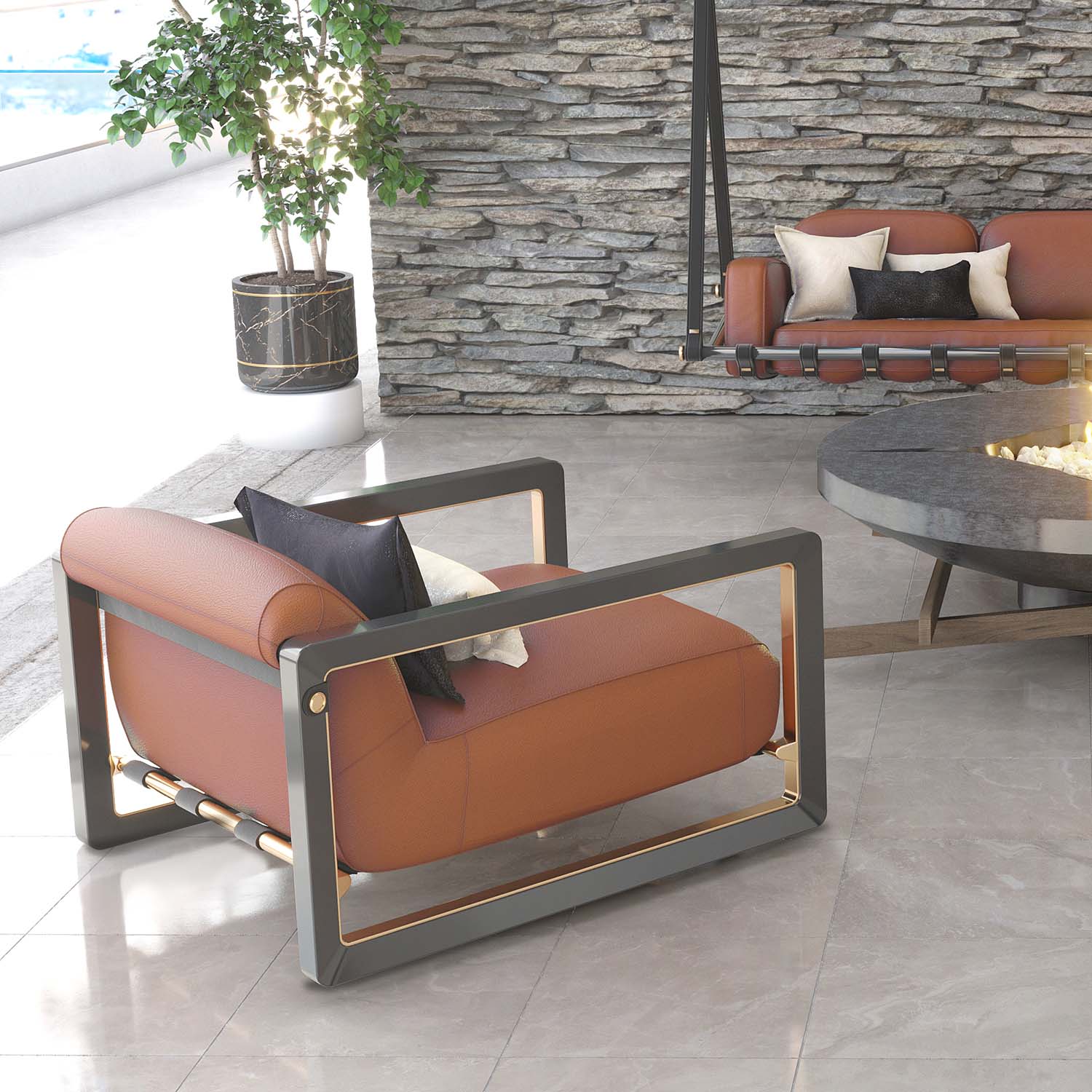 SACCU Armchair - High-end customizable outdoor armchair