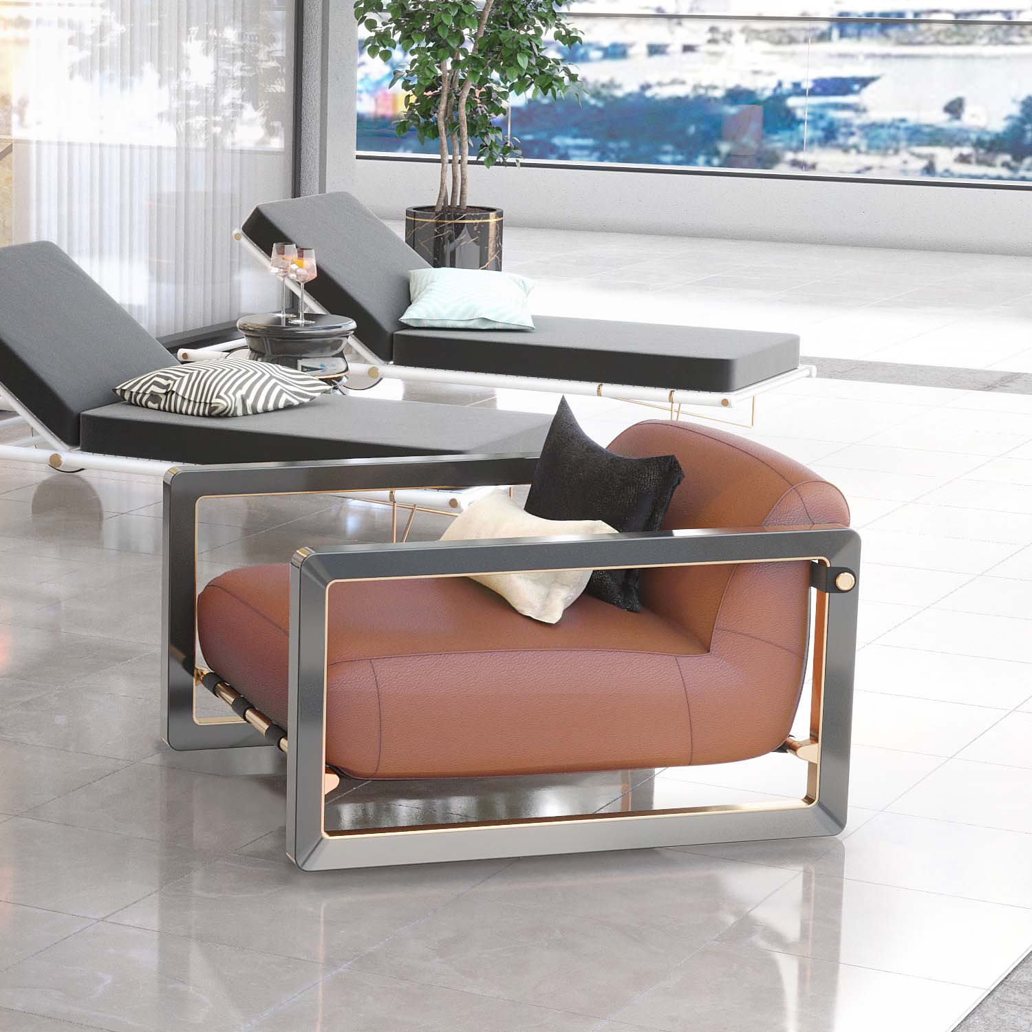 SACCU Armchair - High-end customizable outdoor armchair