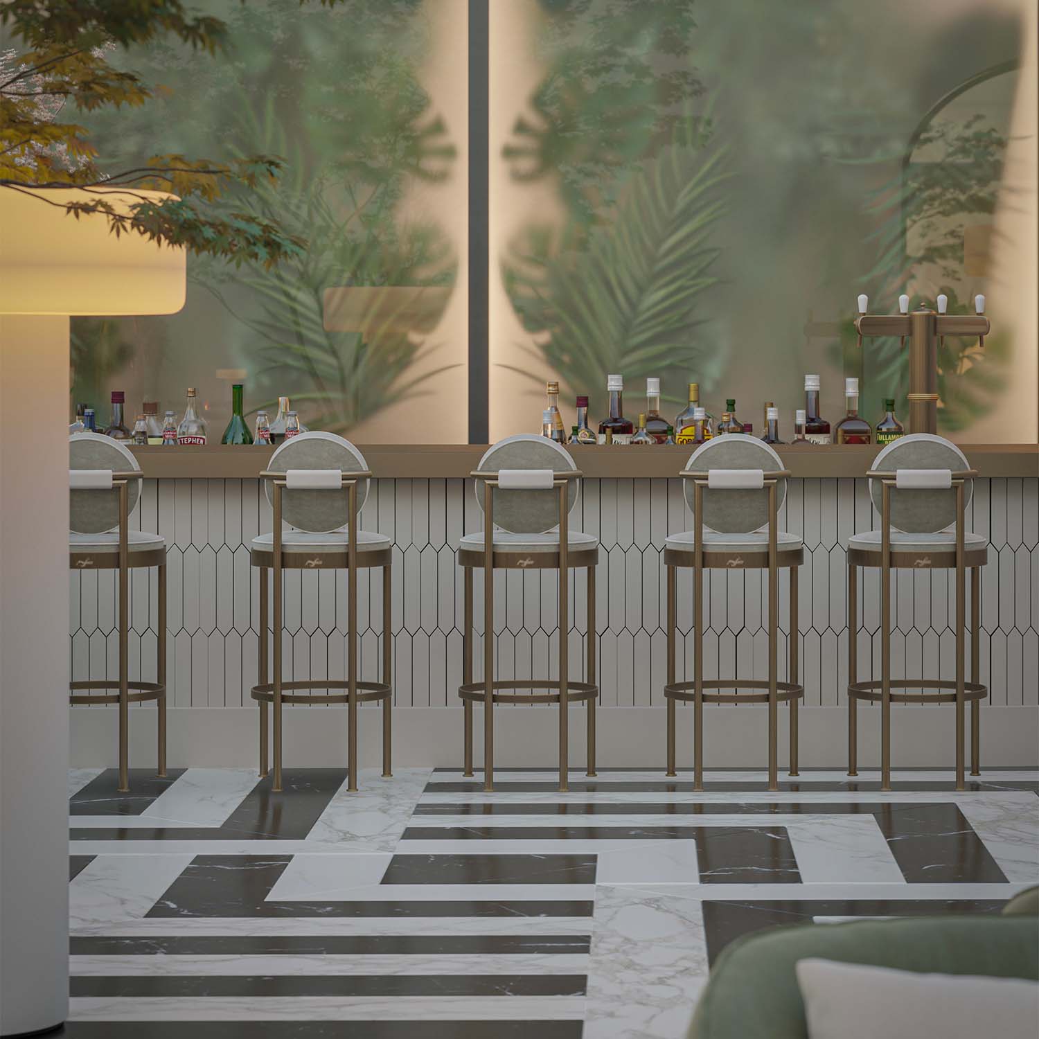 TRACE Bar Chair - Tabouret de bar d'extérieur avec dossier haut de gamme