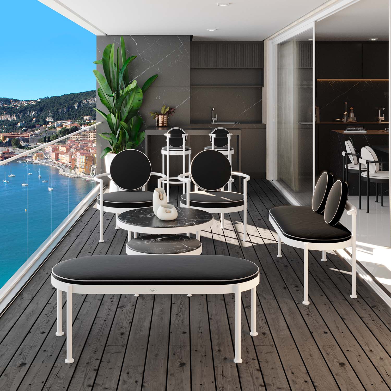 TRACE Bench Back - Banc d'extérieur haut de gamme personnalisable