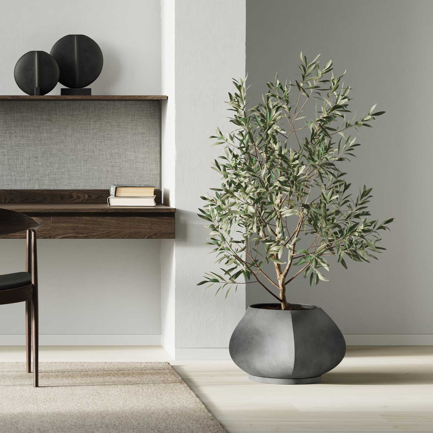 ARKET - Pot de fleur extérieur xxl design en béton fibré