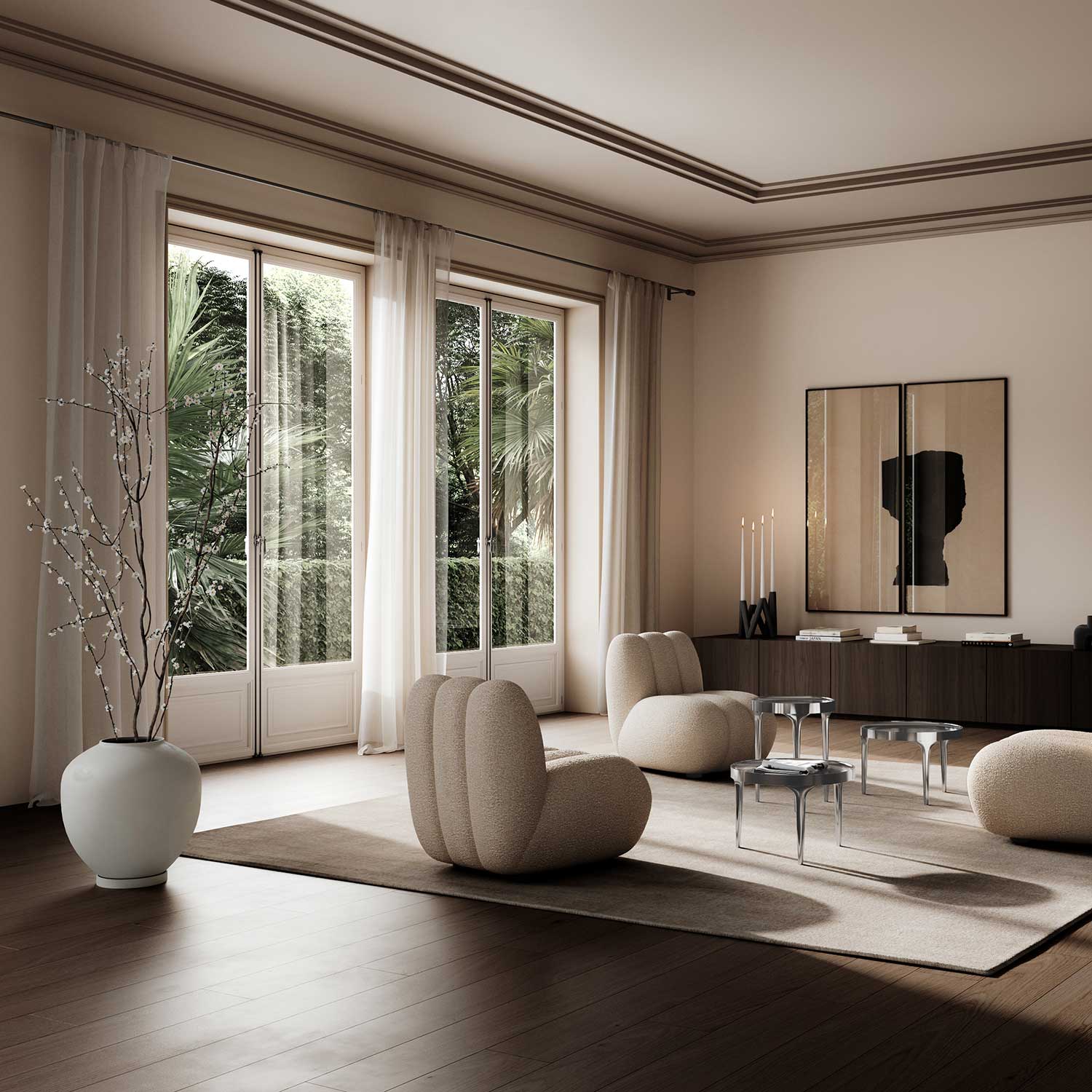 SUNAO - Vase exterieur design en béton fibré