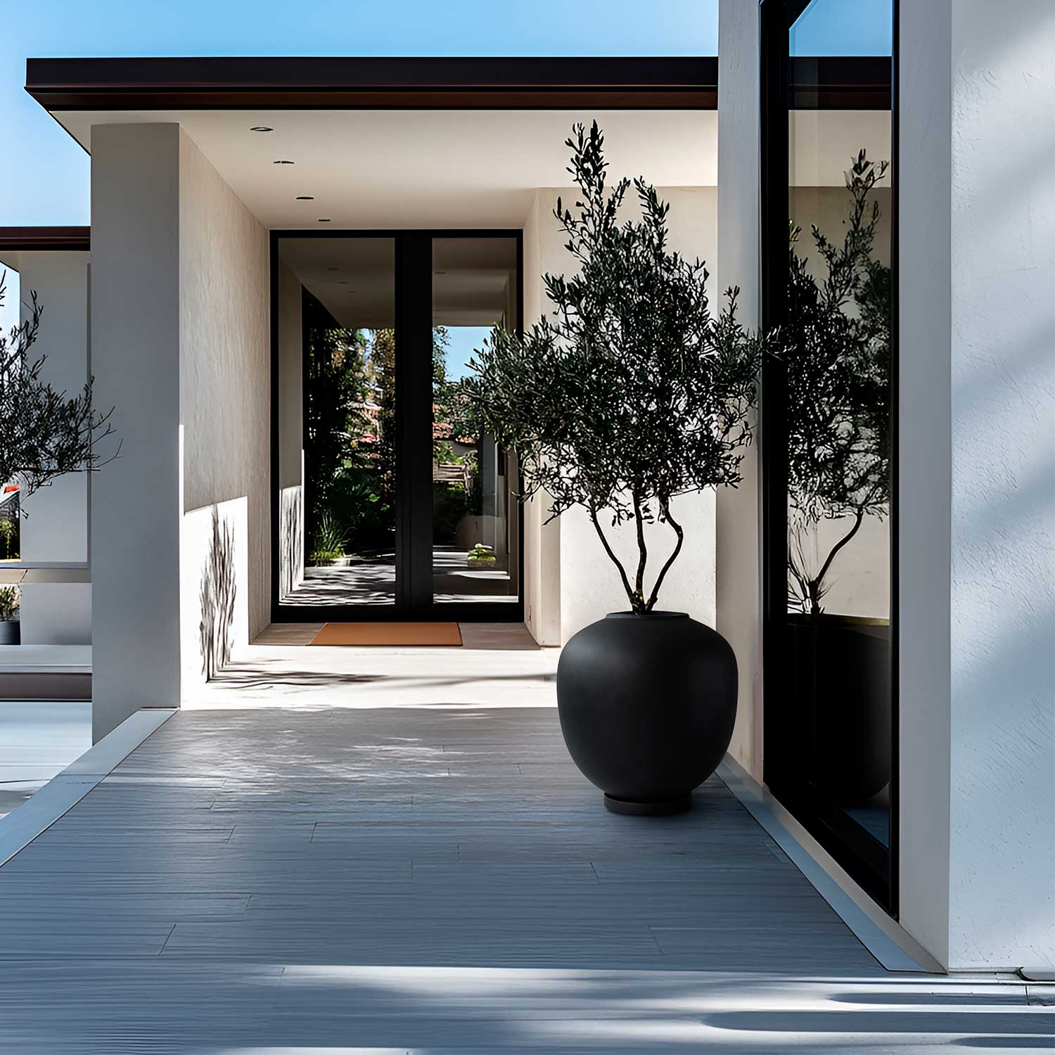 SUNAO - Vase exterieur design en béton fibré