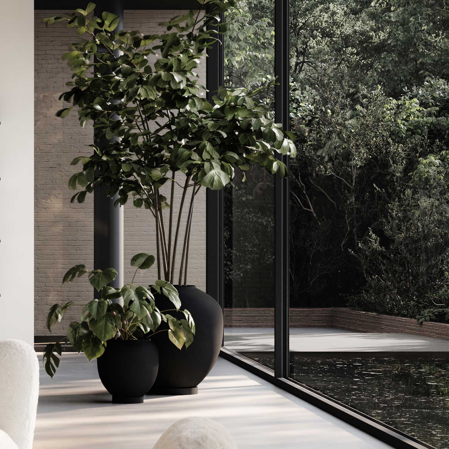 SUNAO - Vase exterieur design en béton fibré